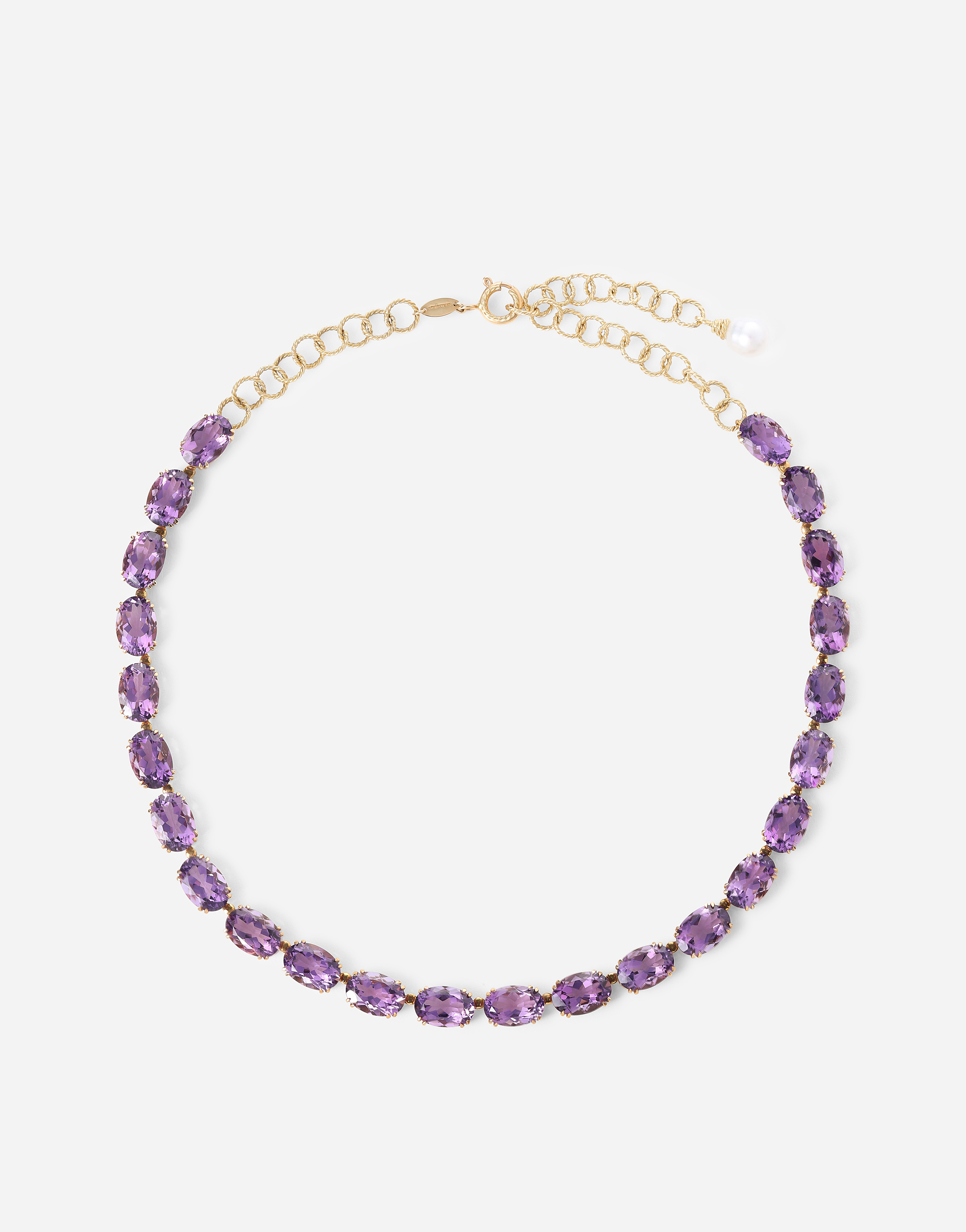 Anna necklace in yellow 18kt gold with amethysts in Gold