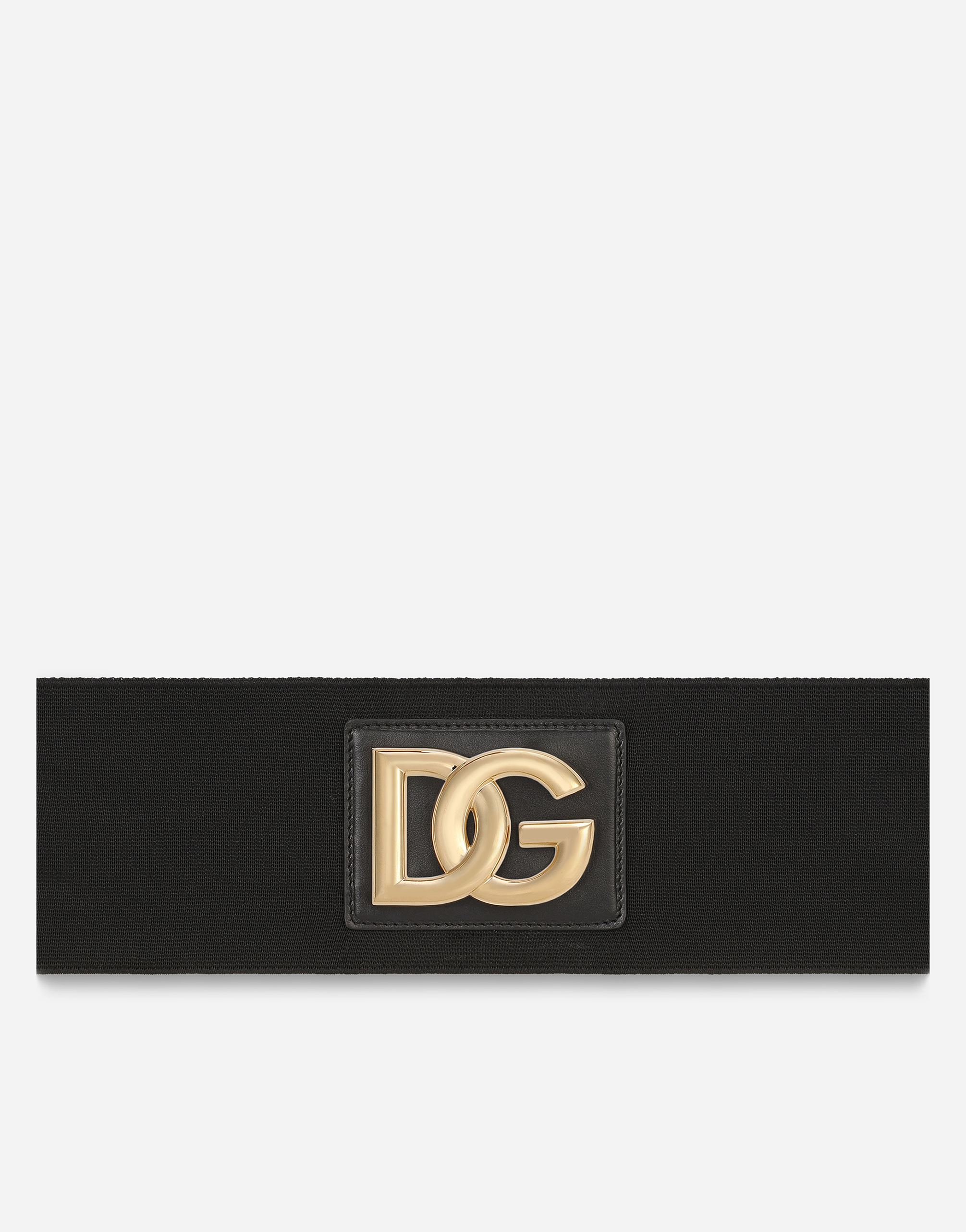 Stretch band belt with DG logo in Black