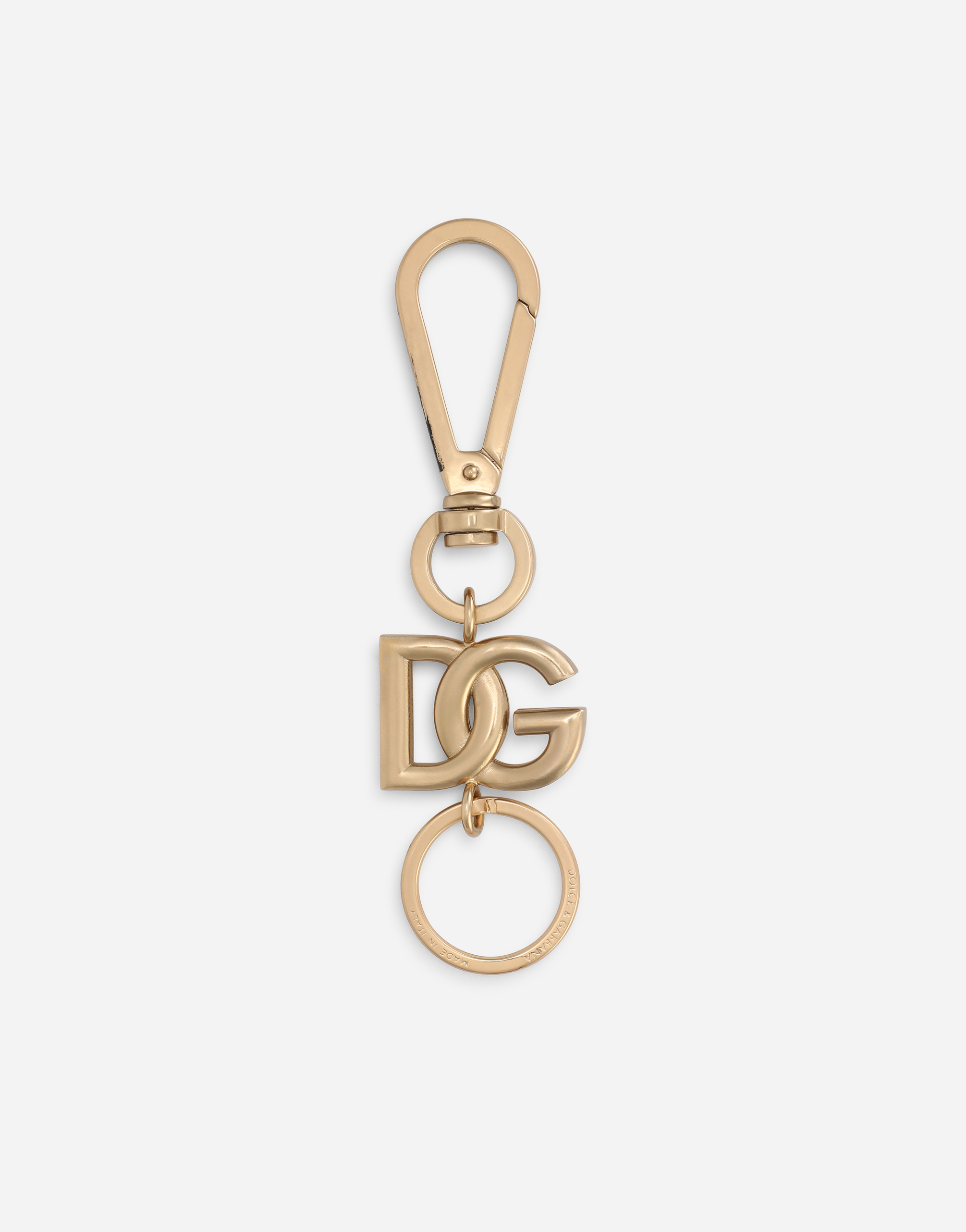 Metal keychain with DG logo in Gold