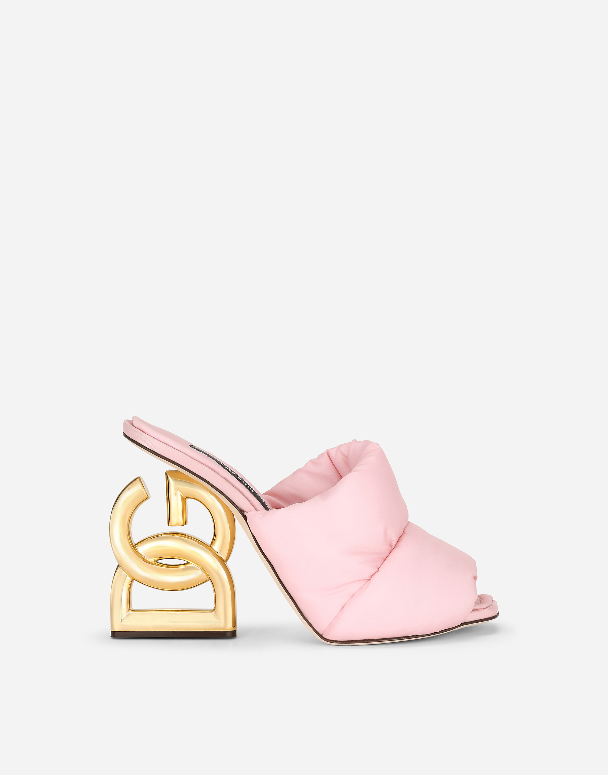 Down-padded mules with 3.5 heel in Pink