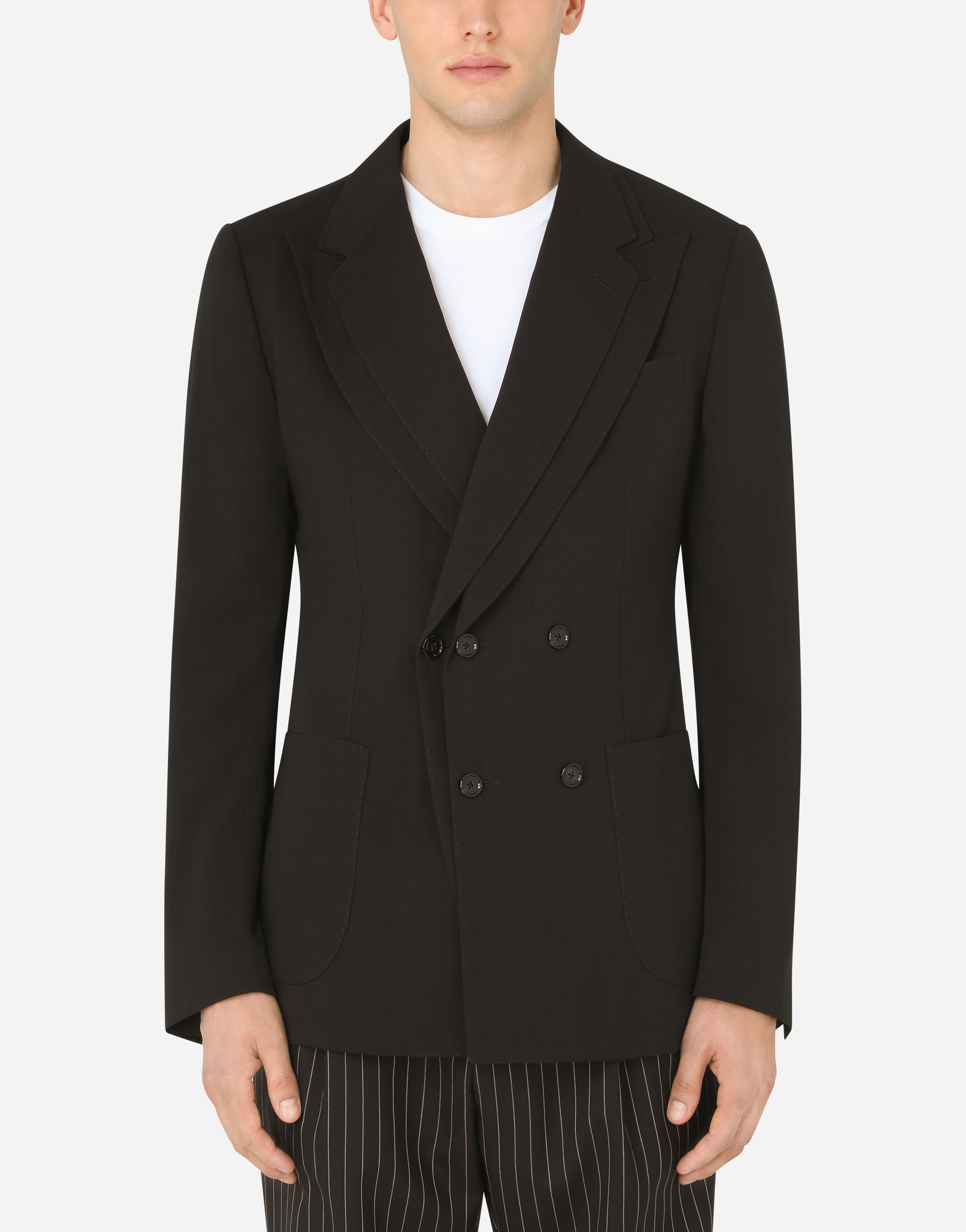 Deconstructed double-breasted jacket  in Black