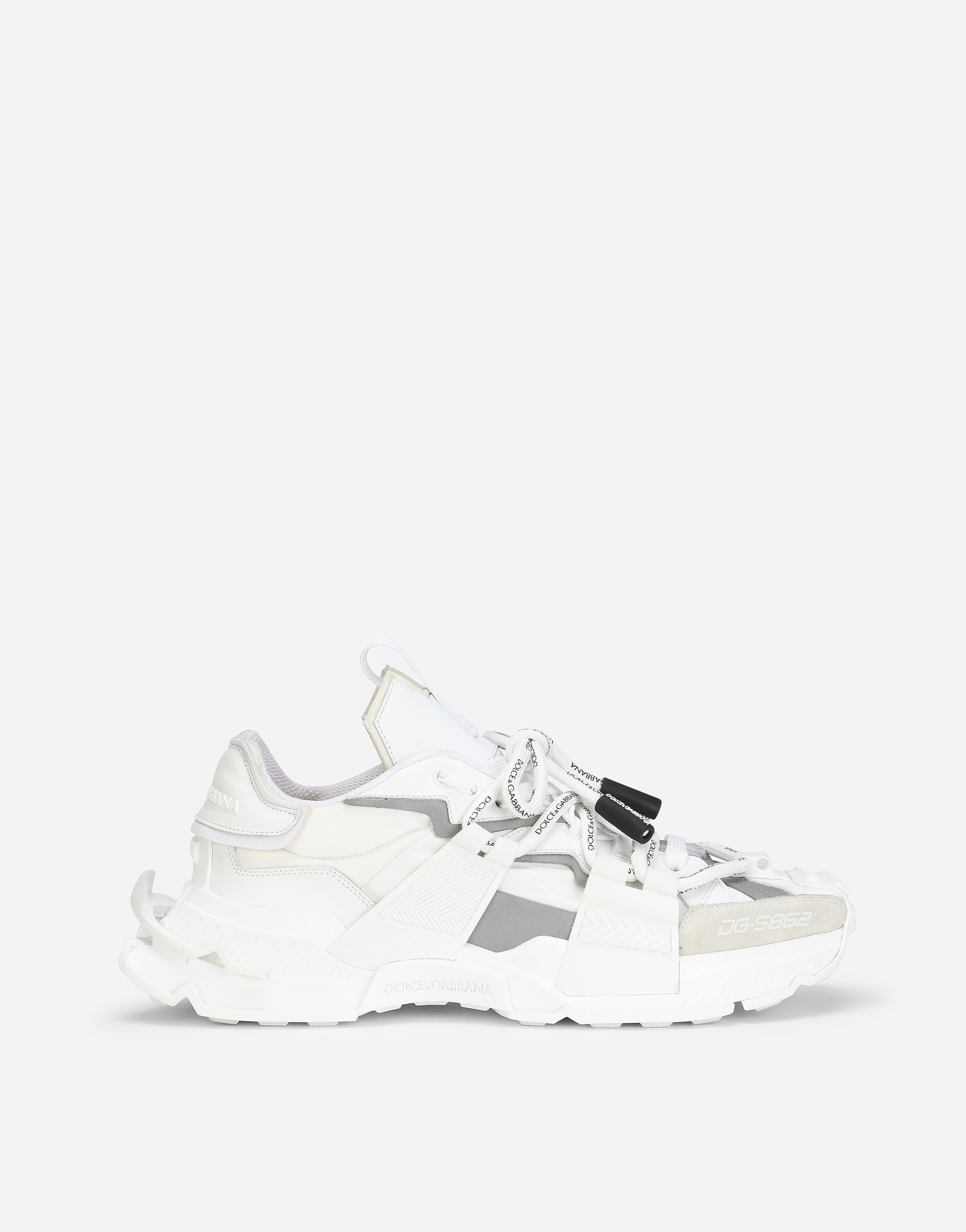 Mixed-materials Space sneakers in White/Silver for Men | Dolce&Gabbana®