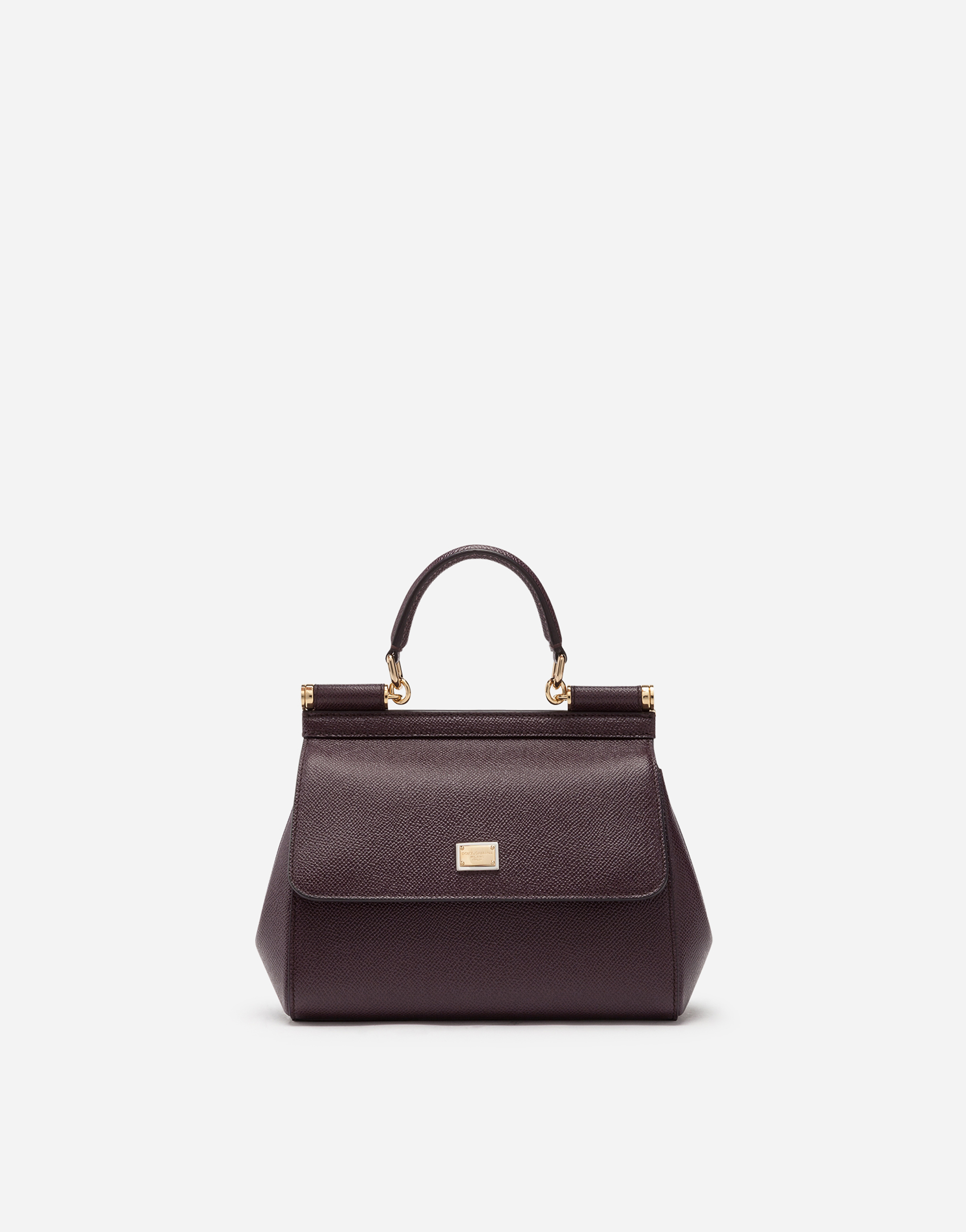Small dauphine leather Sicily bag in Purple