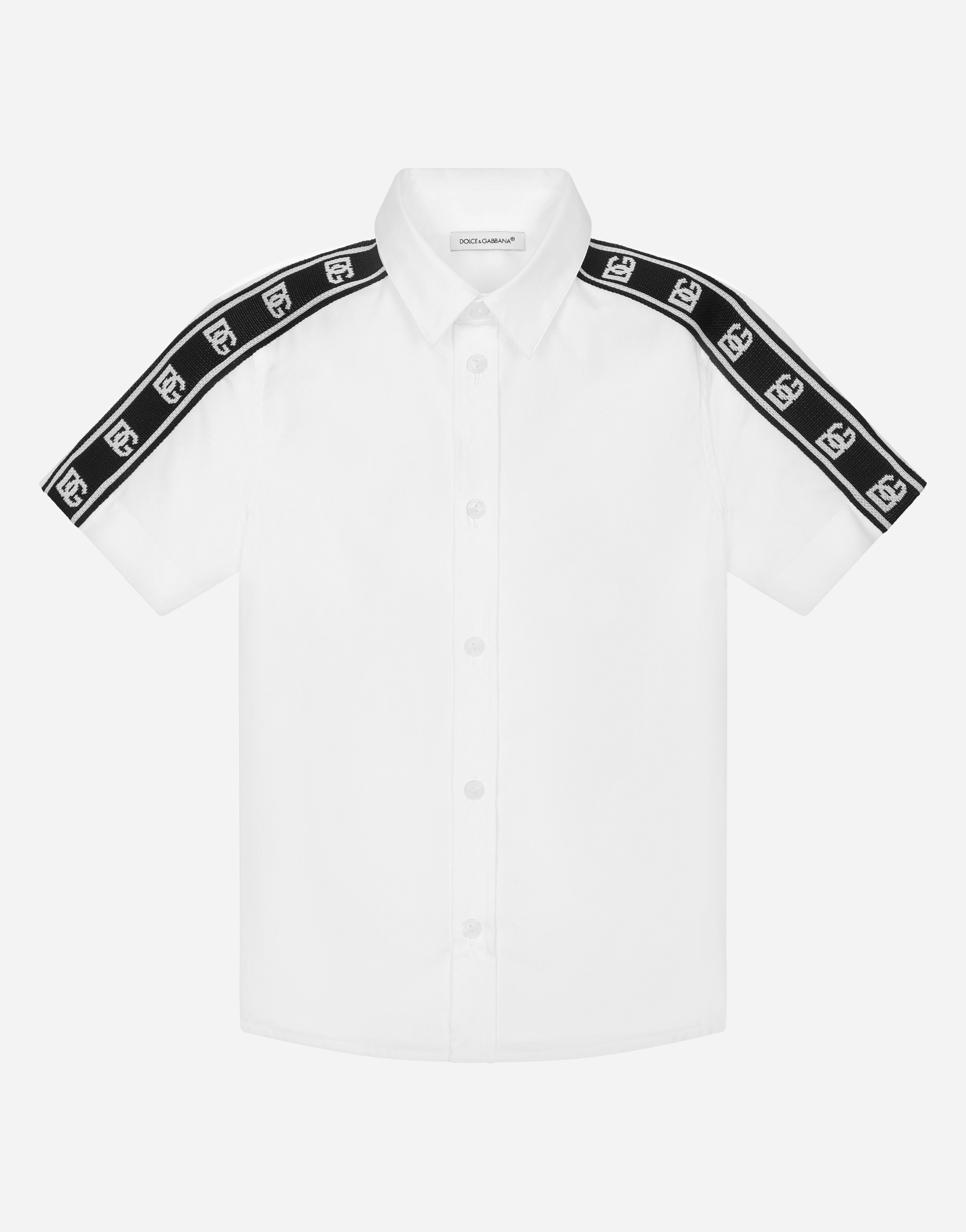 Poplin shirt with DG logo bands in White