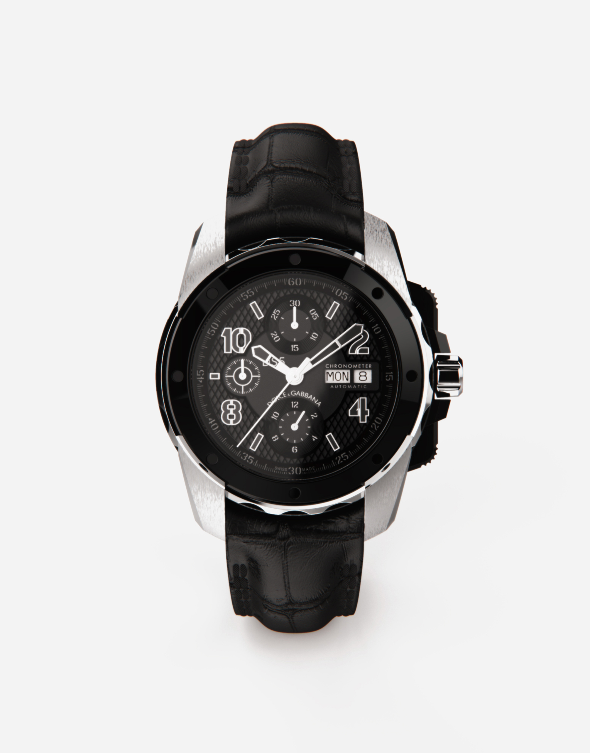 DS5 watch in white gold and steel with pvd coating in Black