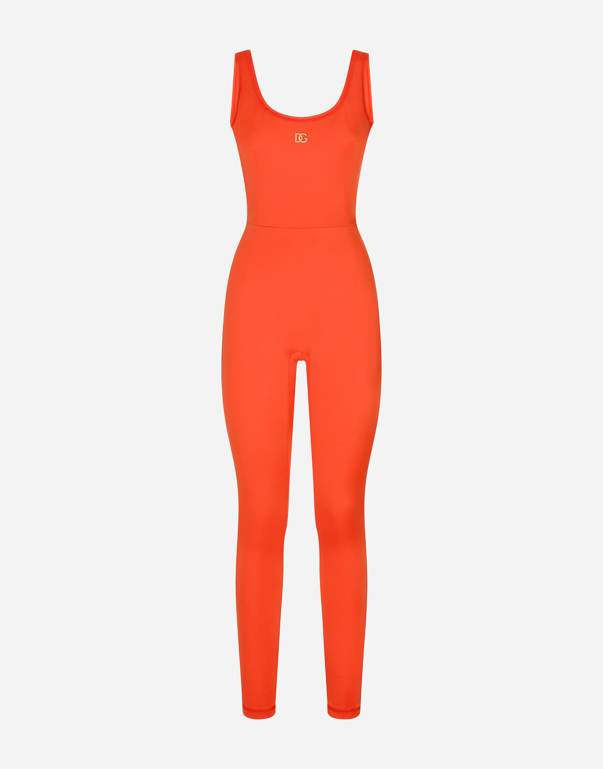 Jersey jumpsuit with DG logo in Orange