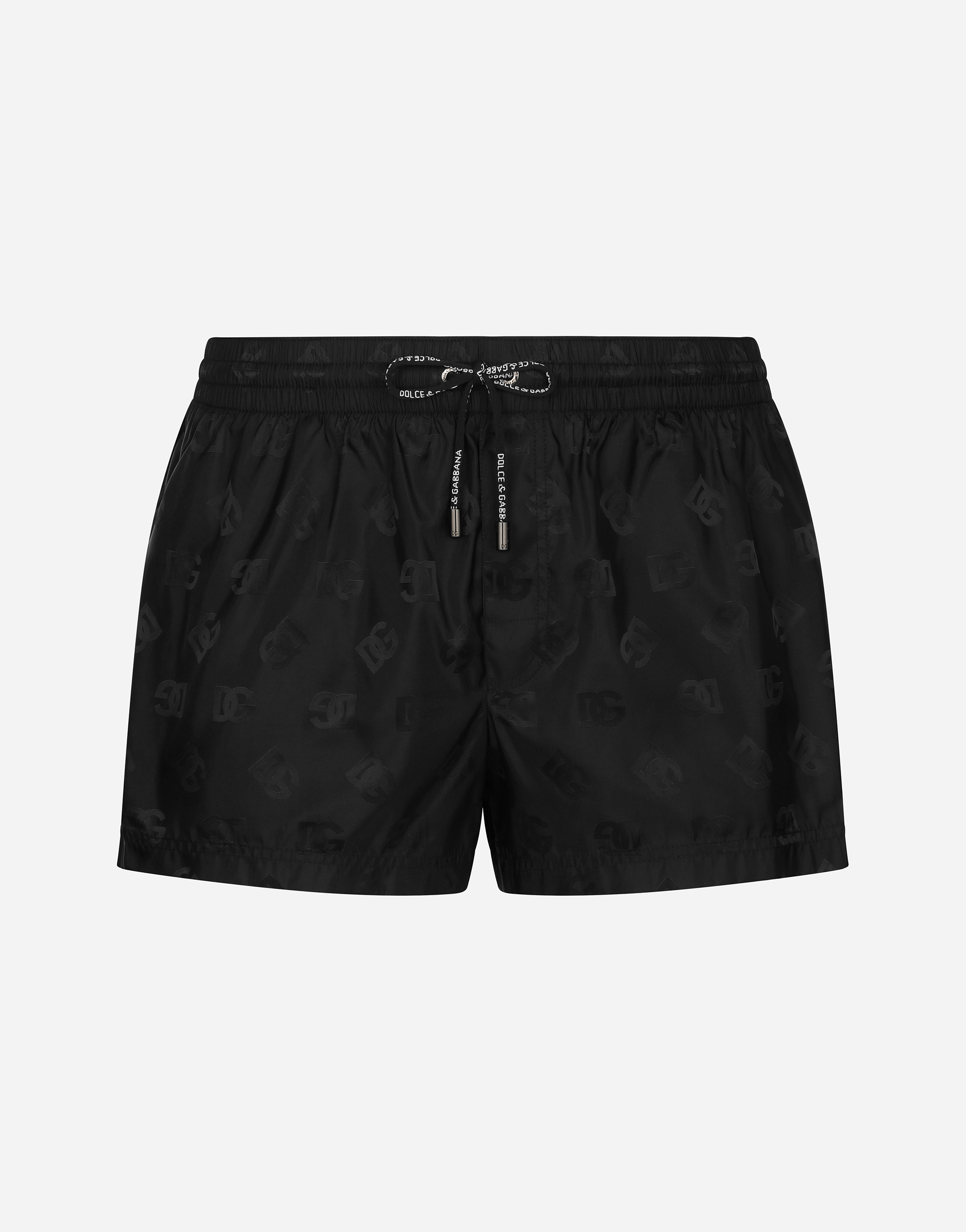 Short jacquard swim trunks with DG Monogram in Black