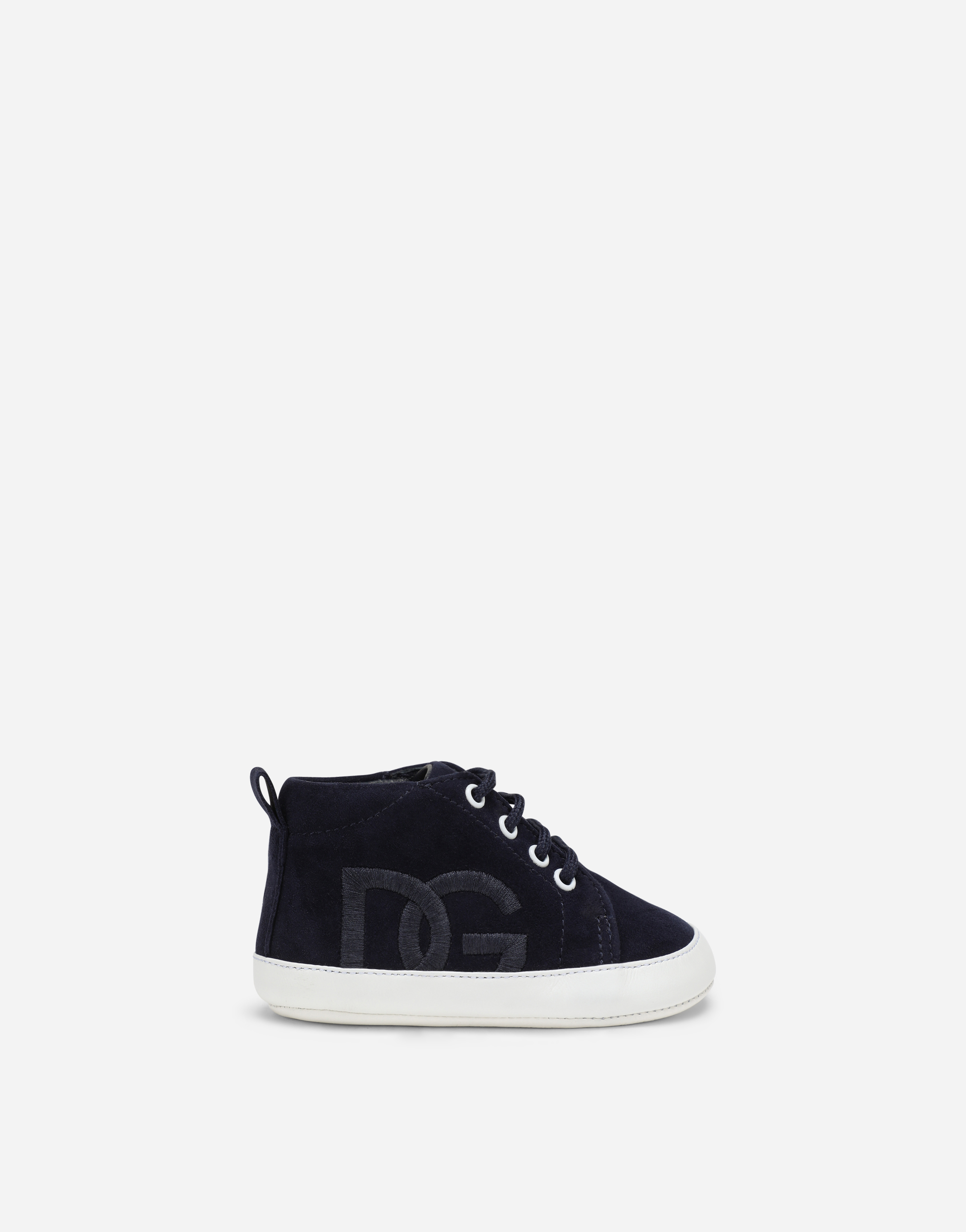 Suede sneakers with DG logo embroidery in Multicolor