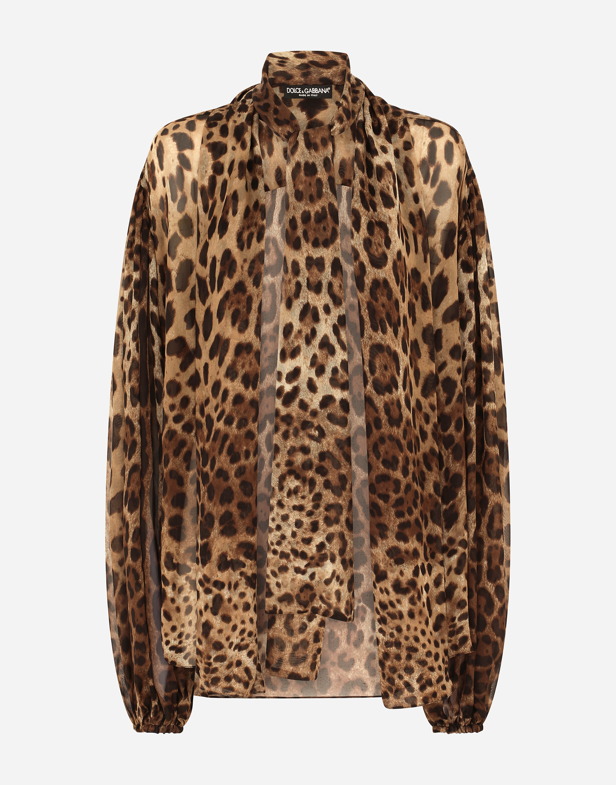 Leopard-print chiffon shirt in Animal Print