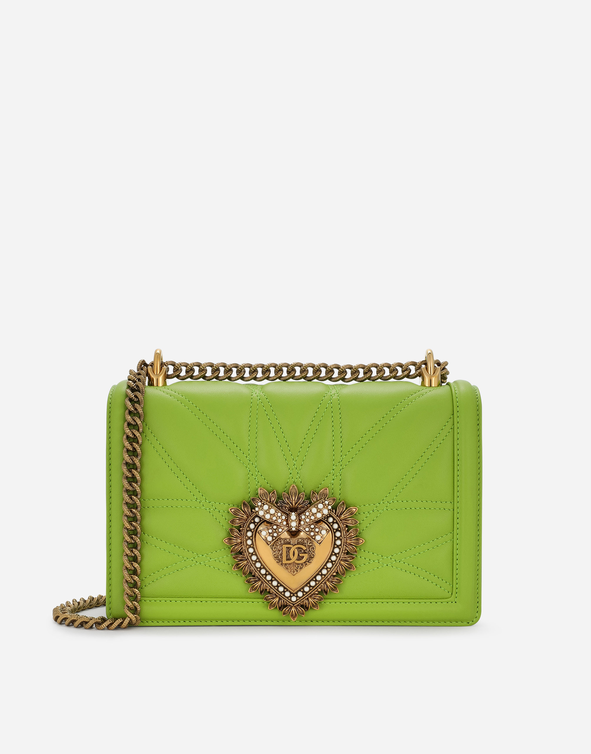 Medium Devotion bag in quilted nappa leather in Green