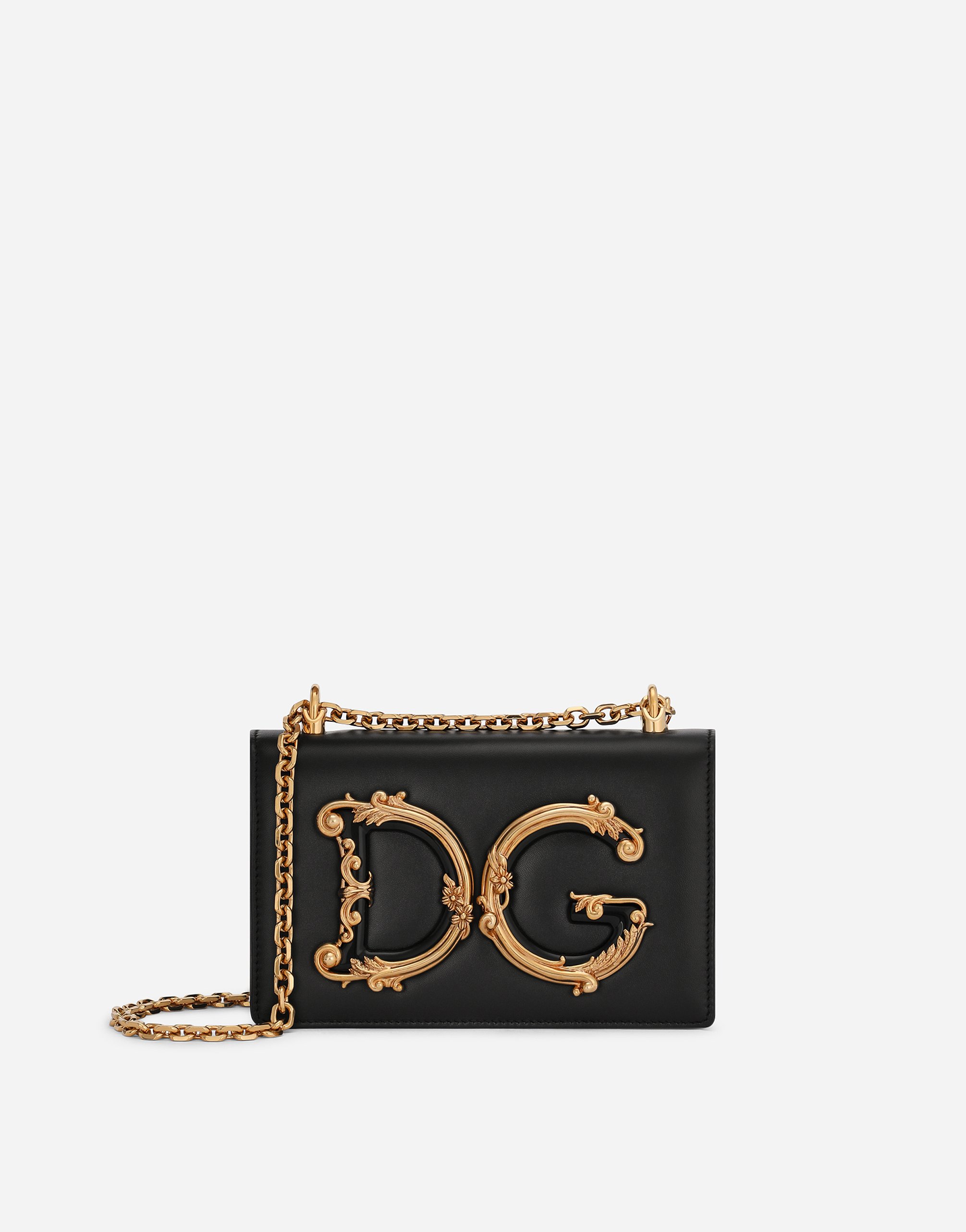 Nappa leather DG Girls shoulder bag in Black