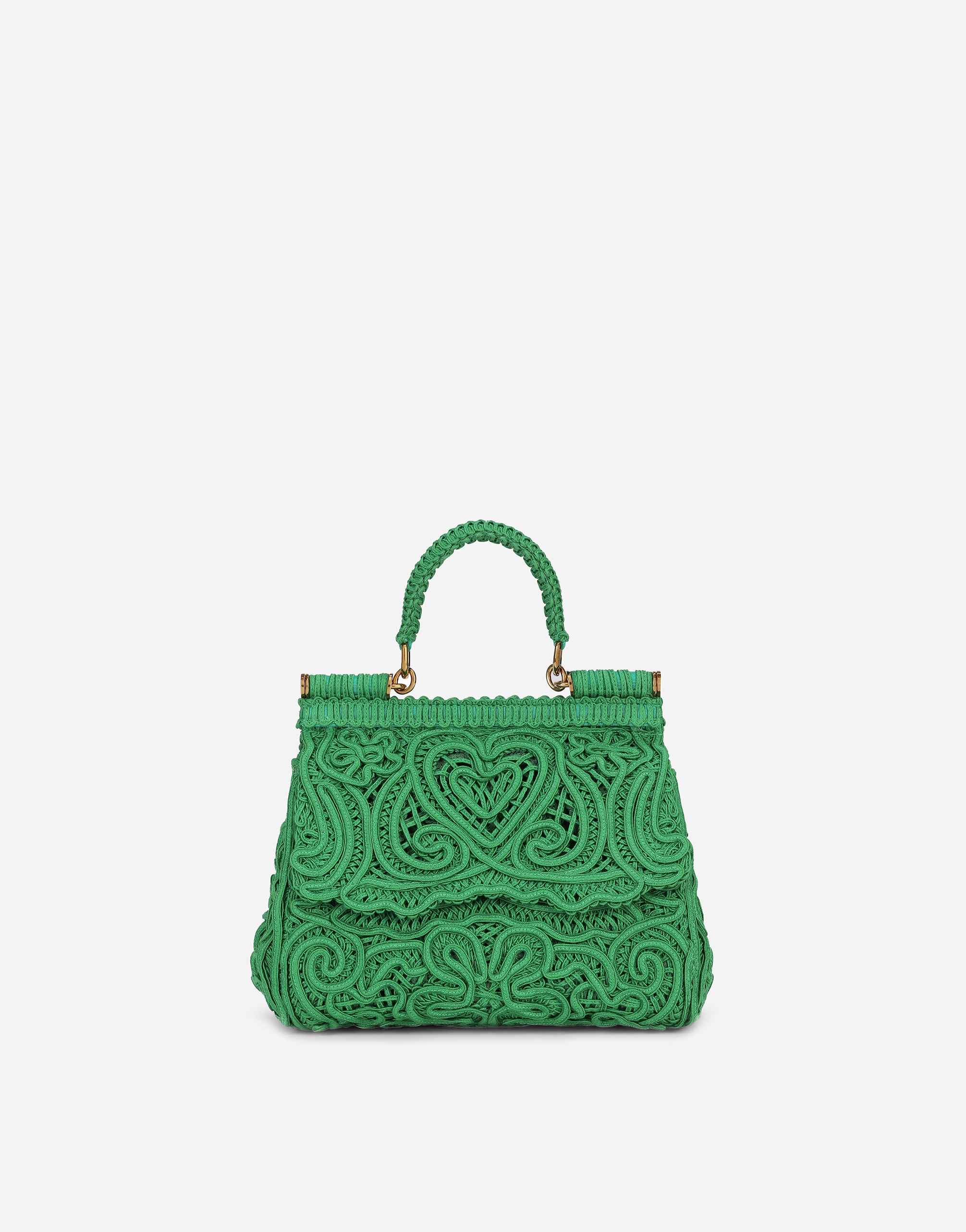 Small cordonetto lace Sicily bag in Green