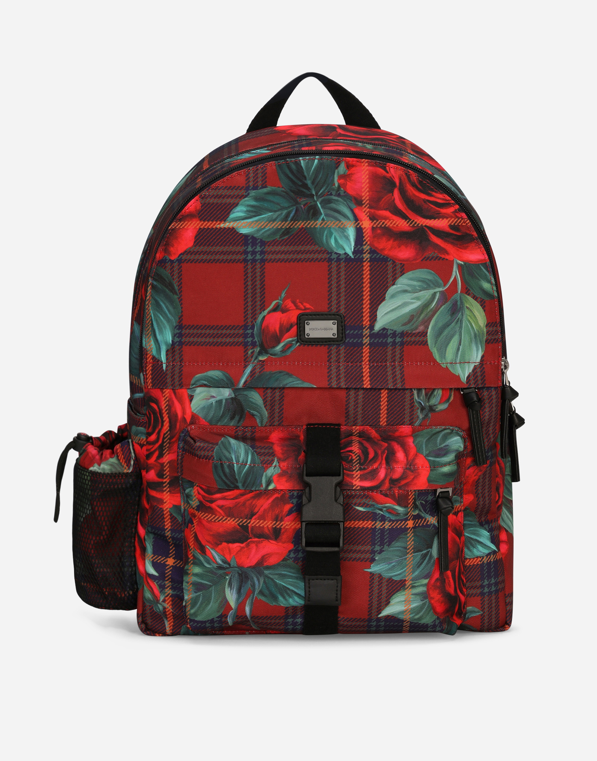 Dolce & Gabbana Printed Nylon Backpack In Red