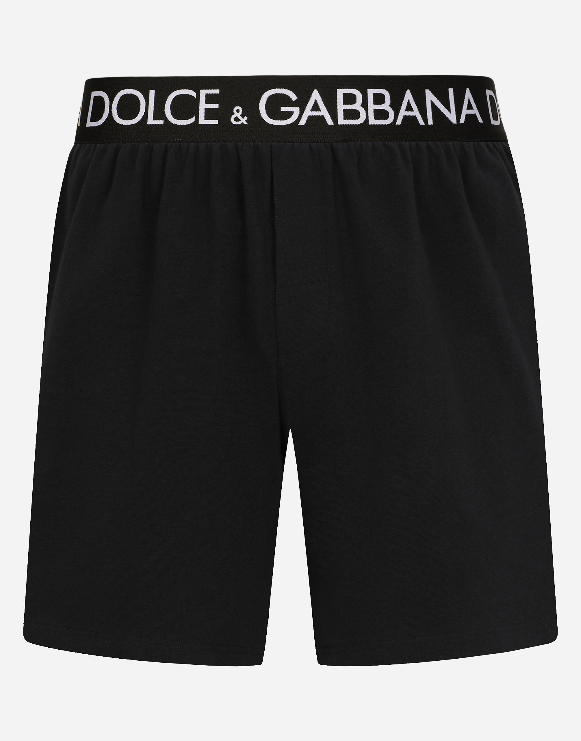Two-way stretch cotton boxer shorts in Black