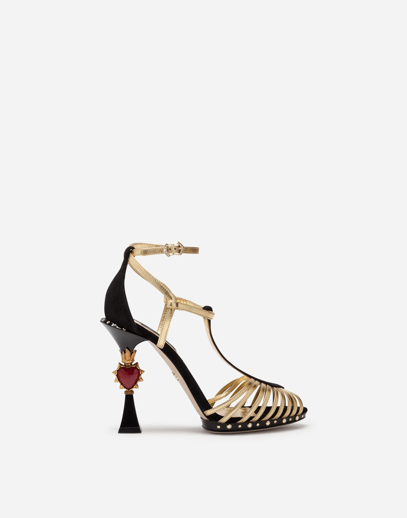 SANDALO PLT SUEDEMORDOREVEL in Gold for Women | Dolce&Gabbana®