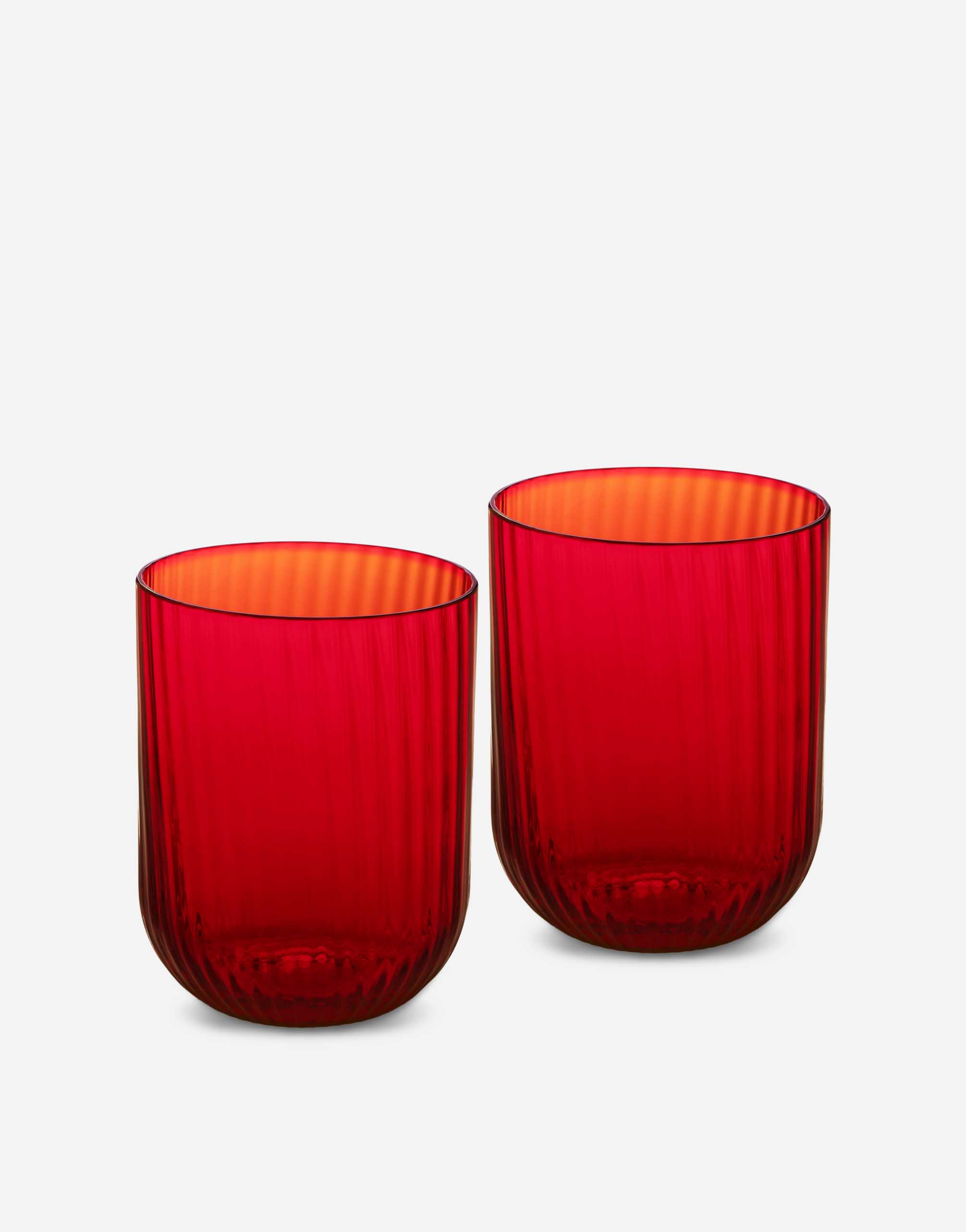 Hand-Blown Murano Beverage Glasses Set 2 in Multicolor