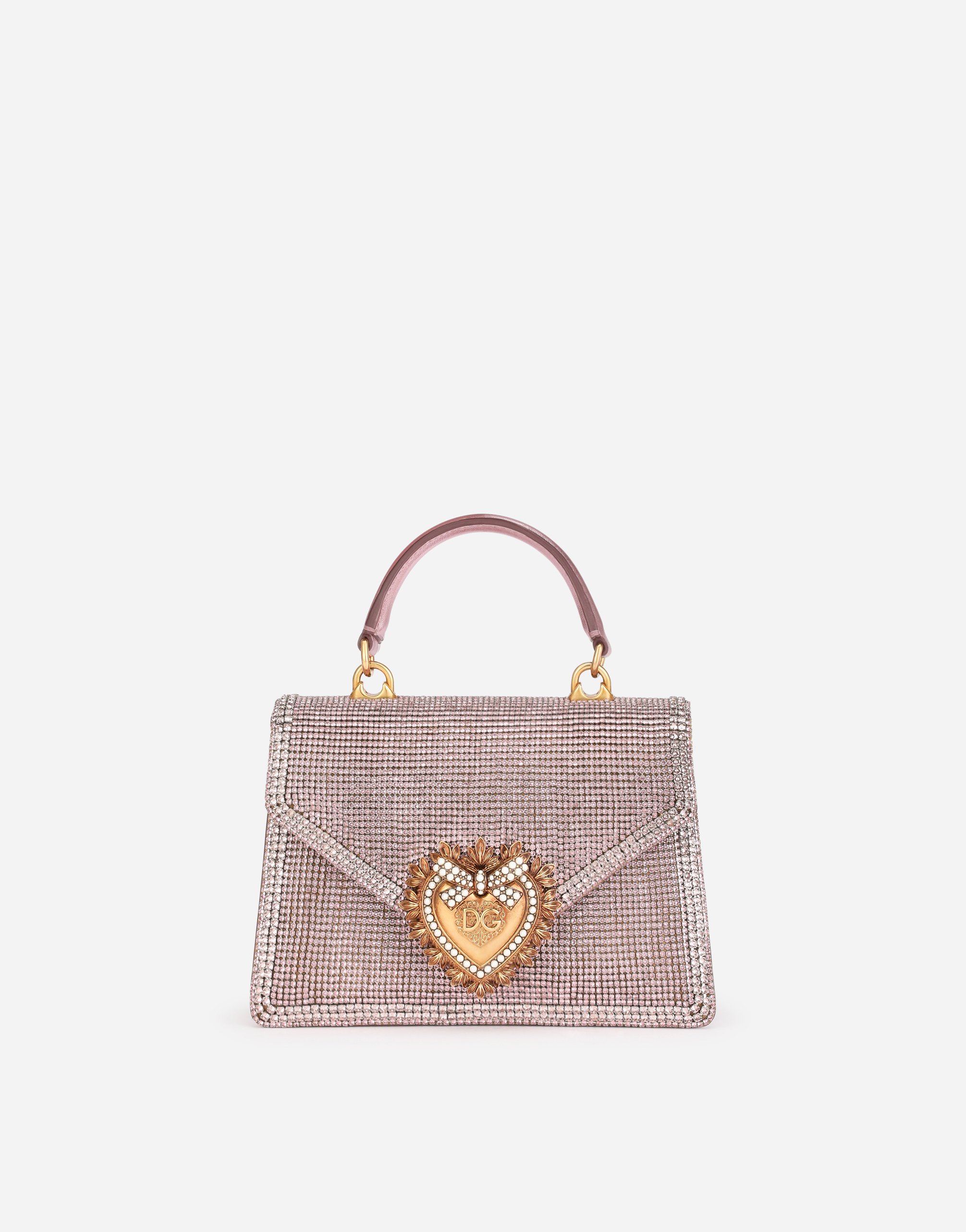 Small Devotion bag in mordore nappa leather with rhinestone detailing in Pink
