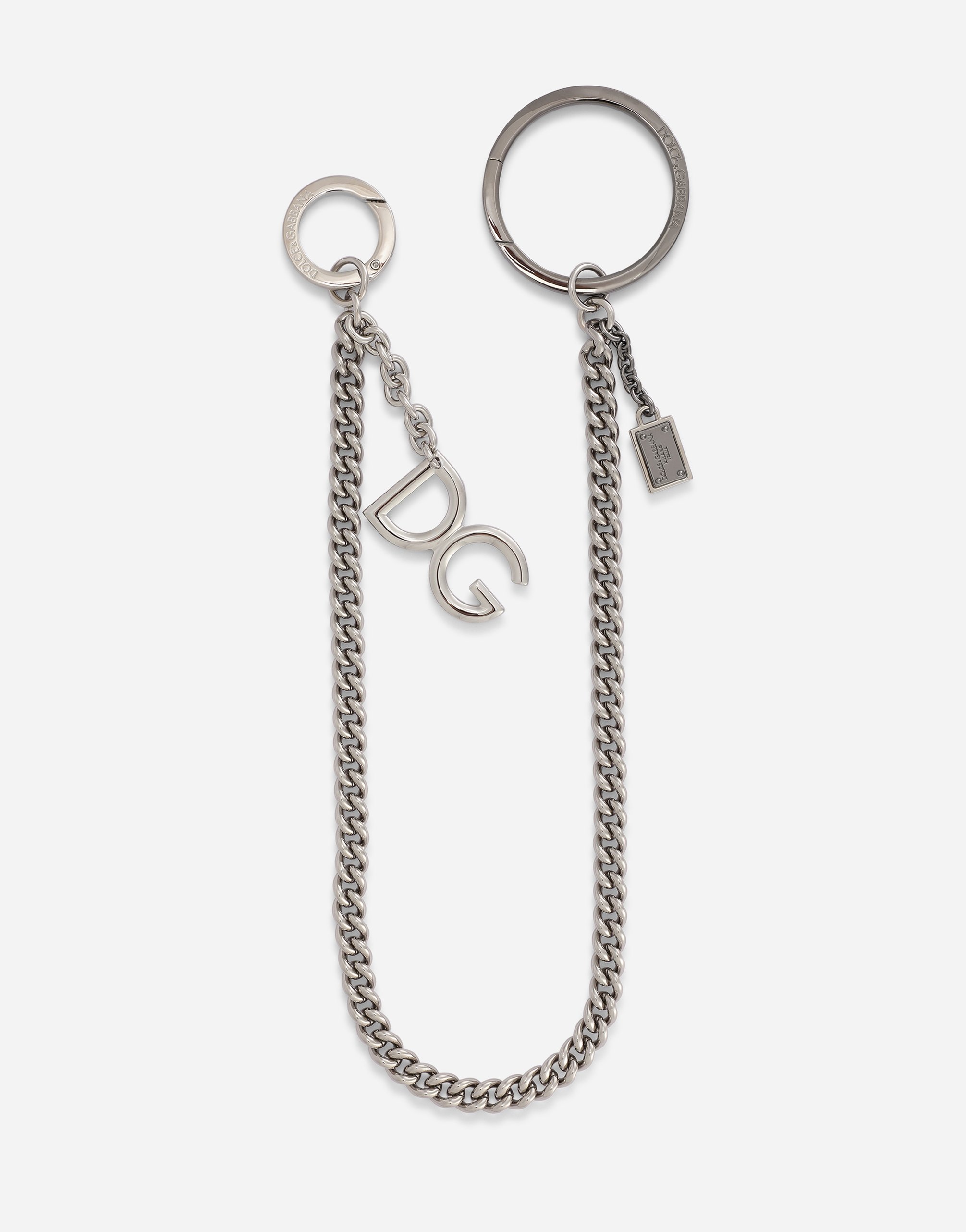 Chain keychain with DG logo in Silver