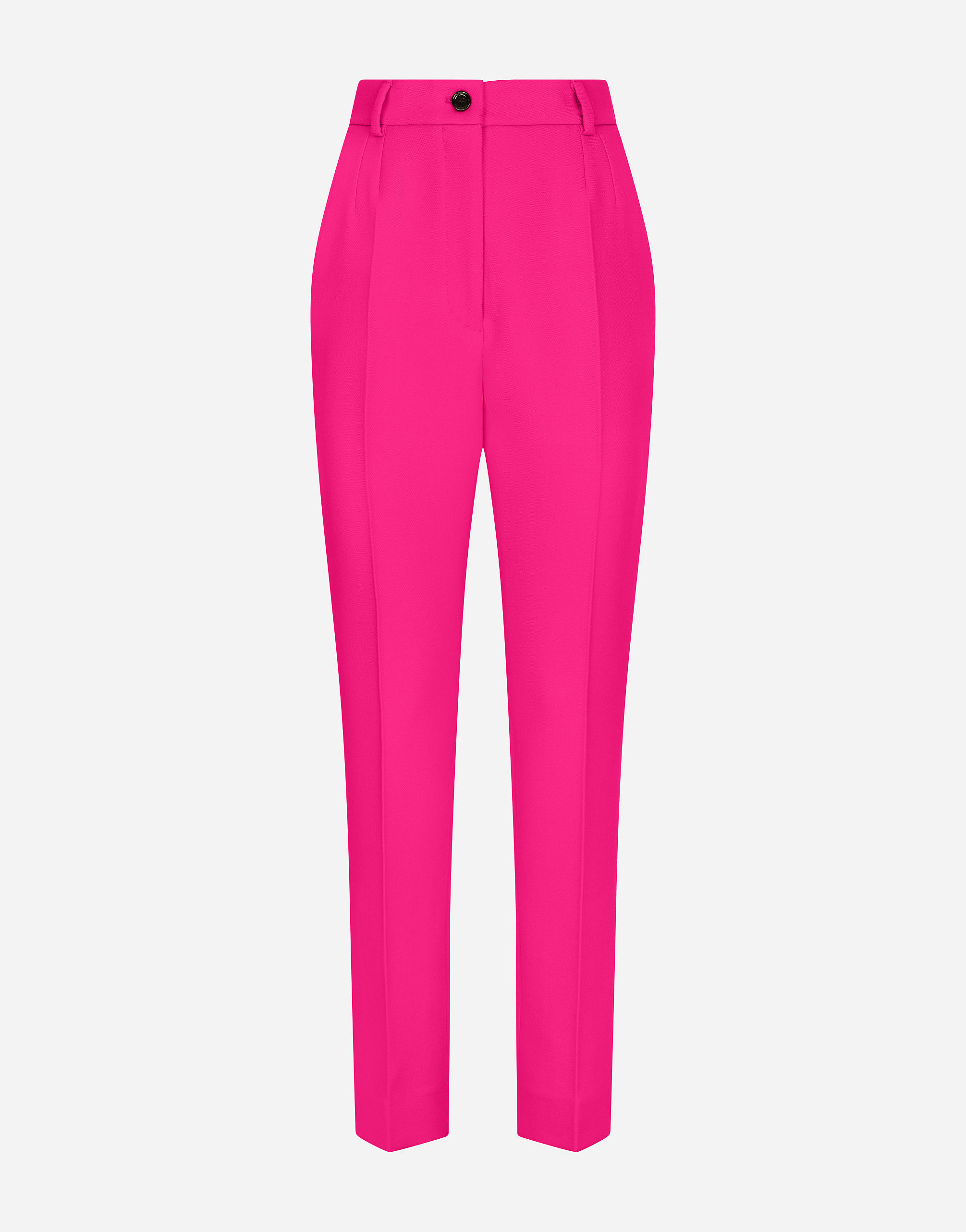 Woolen pants with slits on the hem in Fuchsia