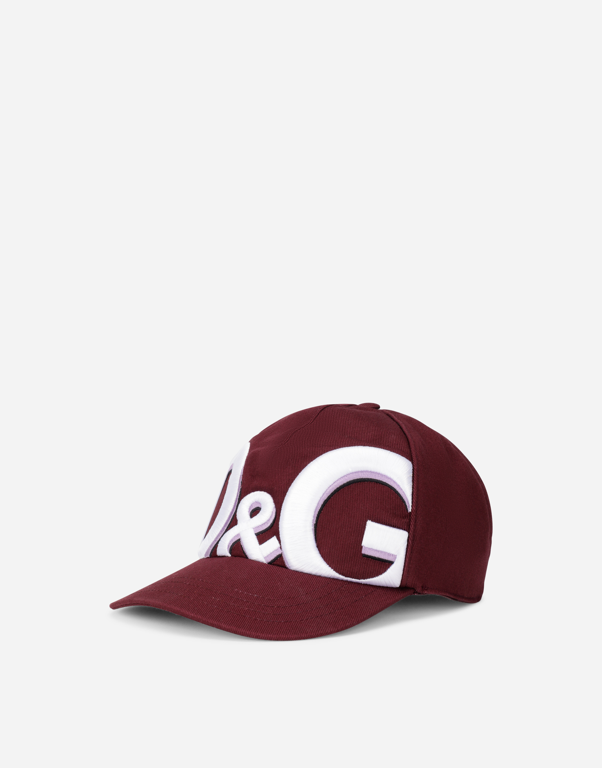 Cotton baseball cap with DG embroidery in Bordeaux