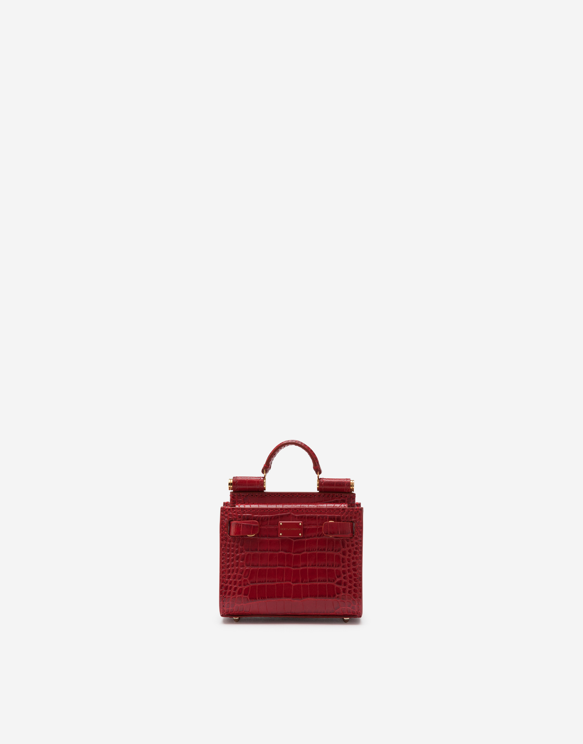Micro tote Sicily 62 bag in calfskin in Red
