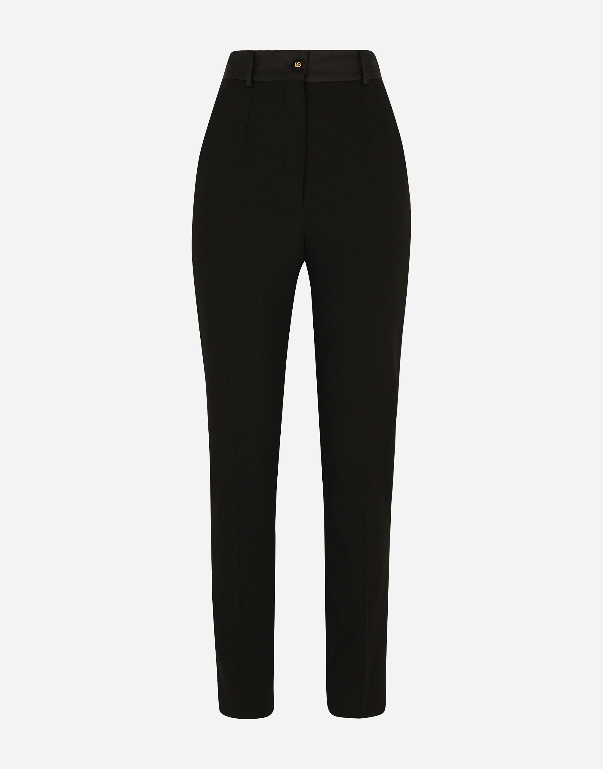 Woolen tuxedo pants in Black