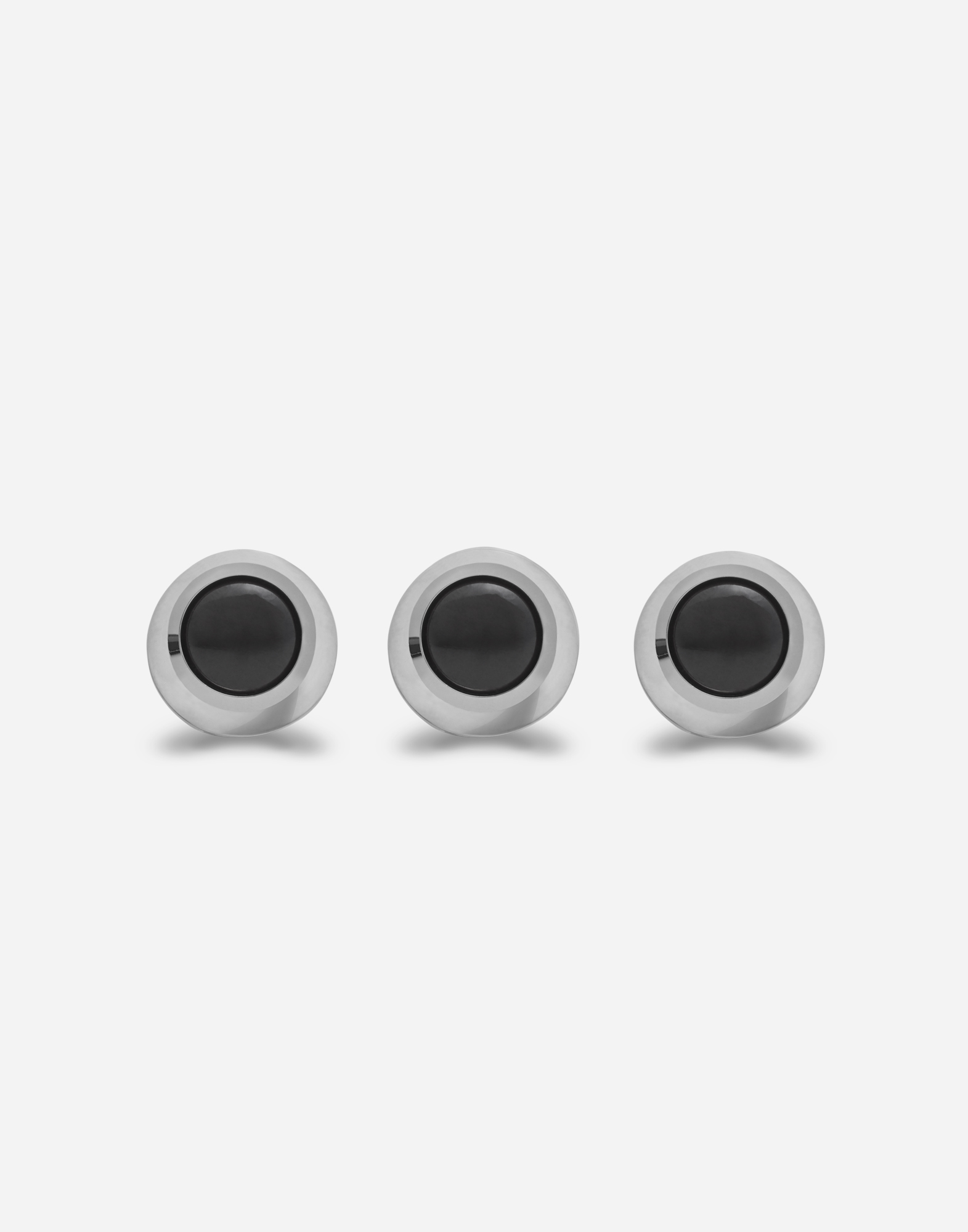 White gold tuxedo buttons with black jades in White Gold