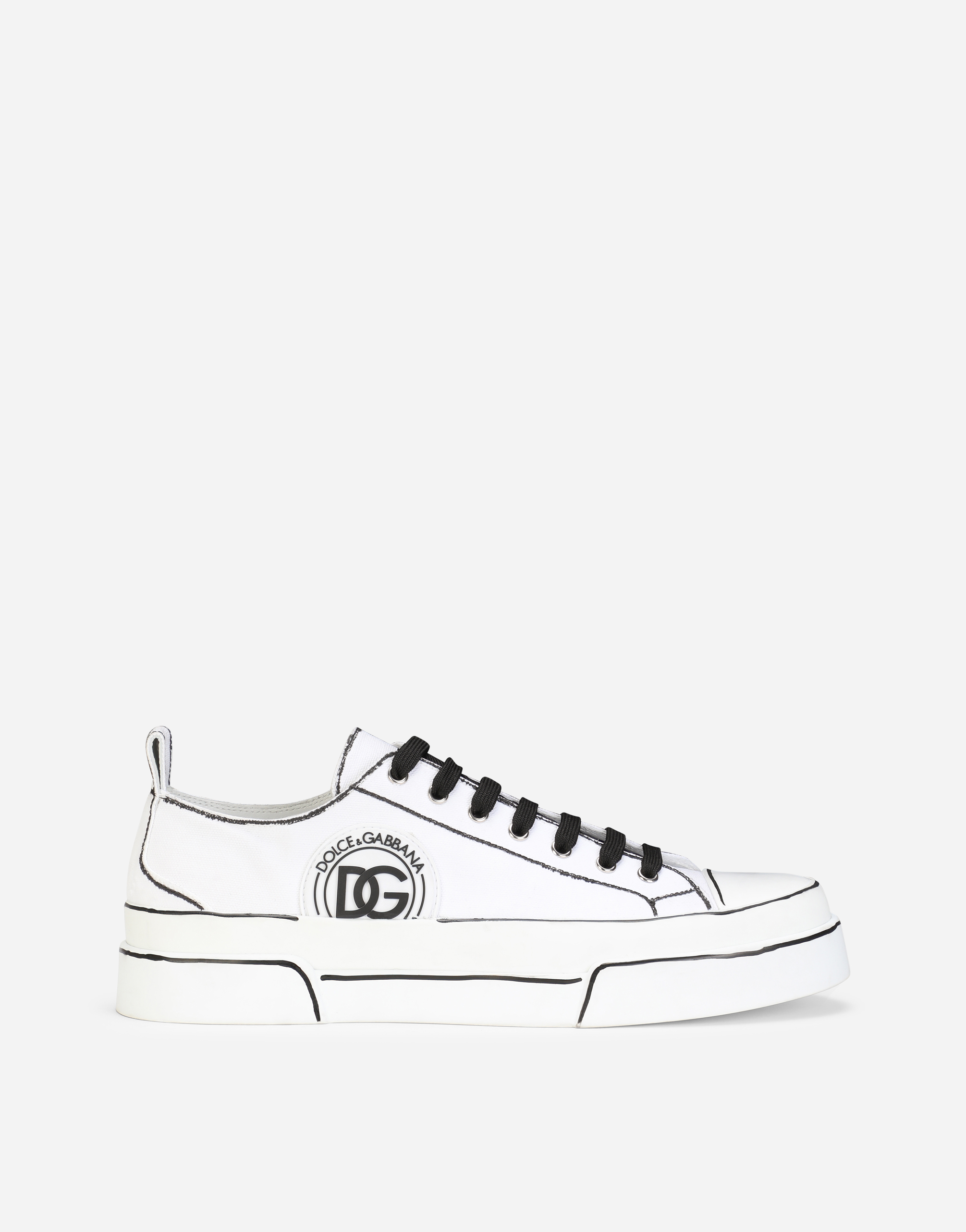 Hand-painted canvas Portofino Light sneakers in White