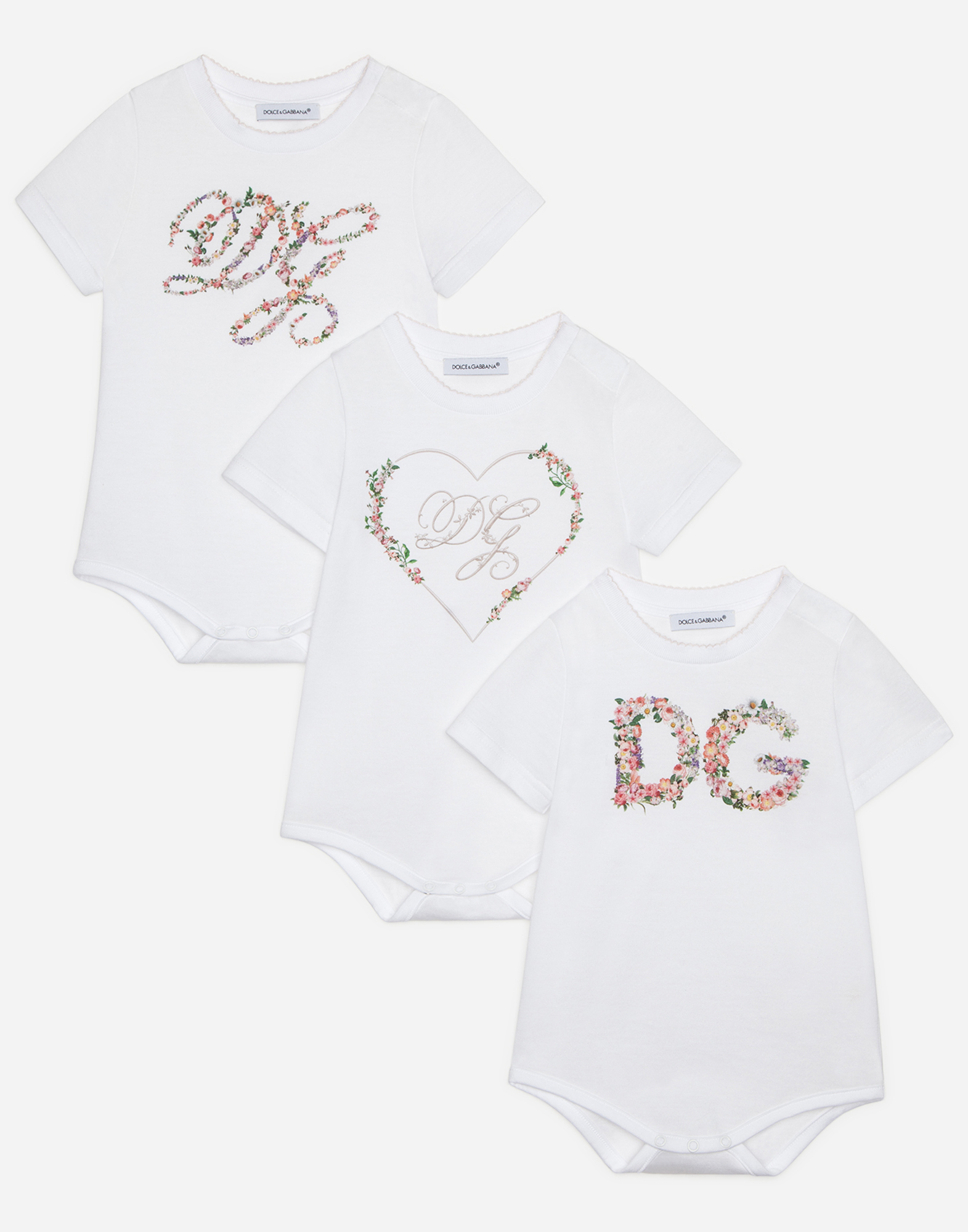 Gift set of 3 bodysuits in jersey with logo print in Multicolor