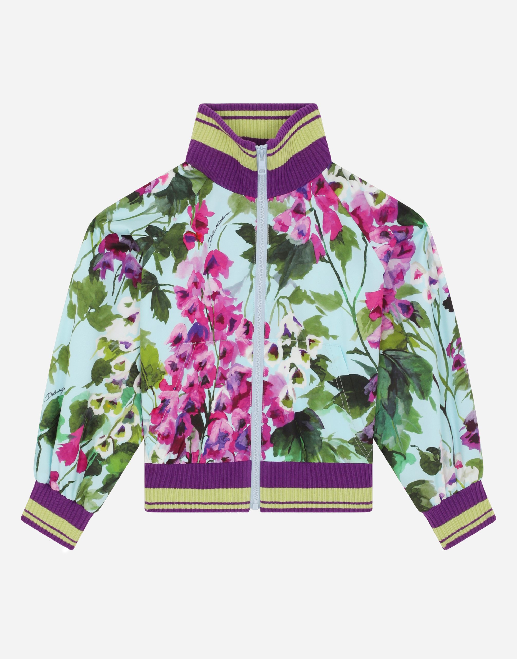 Bluebell-print nylon jacket in Multicolor