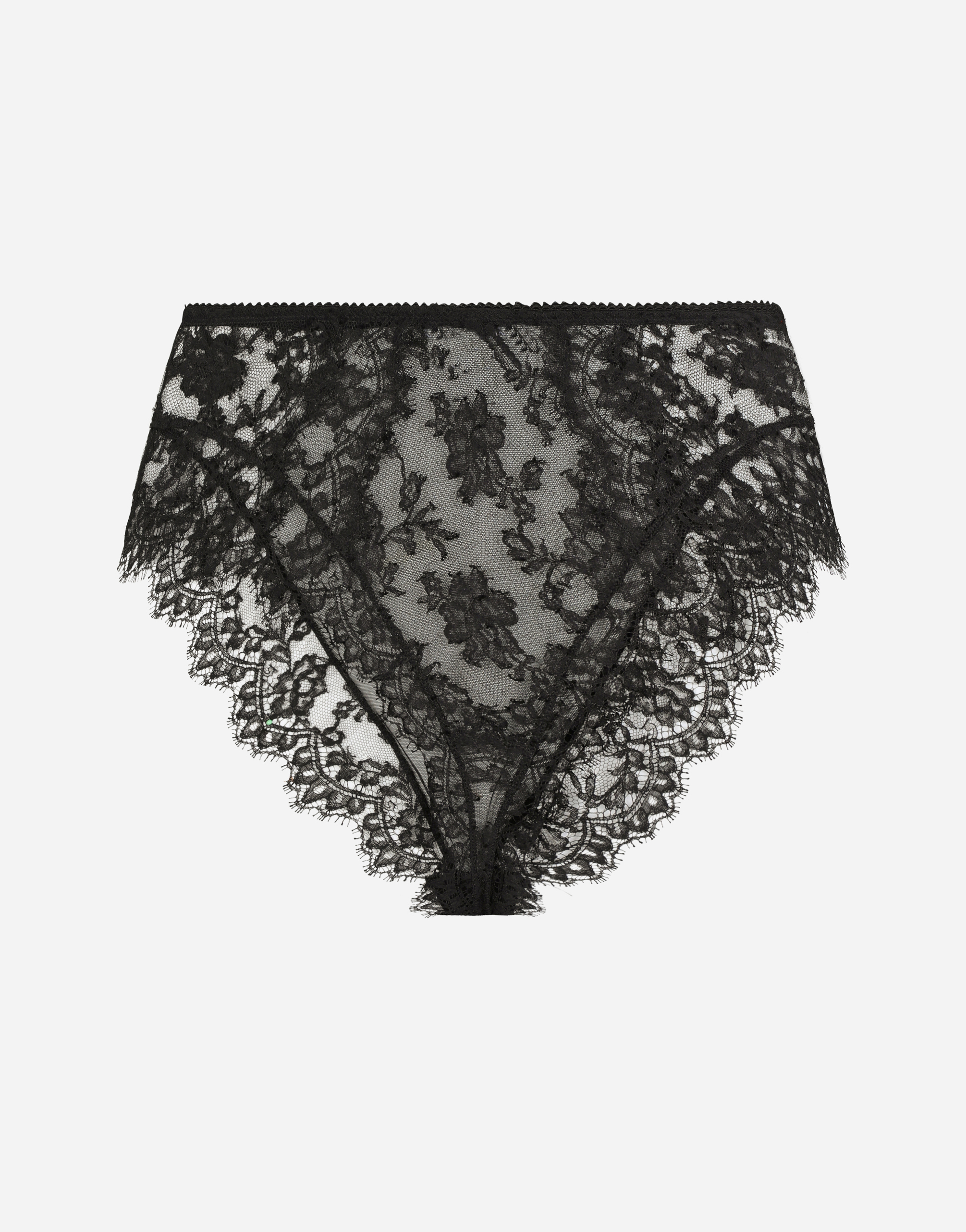 High-waisted lace briefs in Black