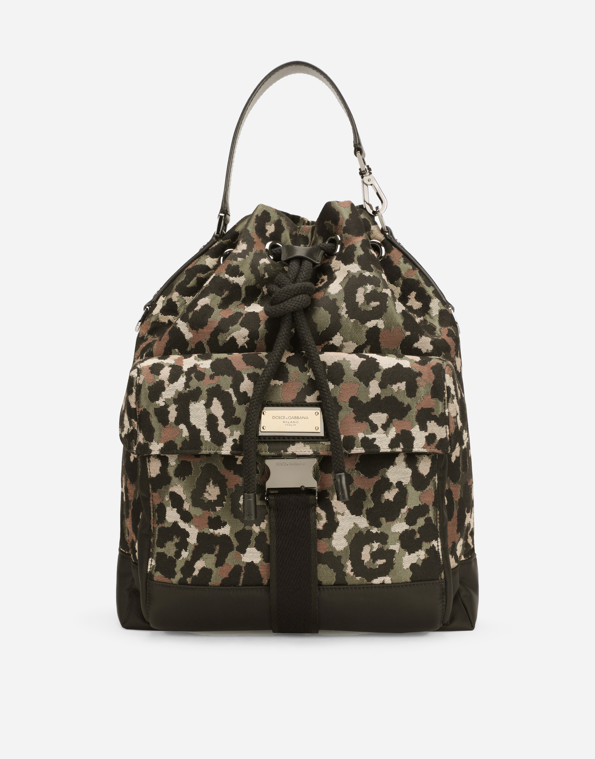 Camouflage jacquard hobo bag in Multicolor