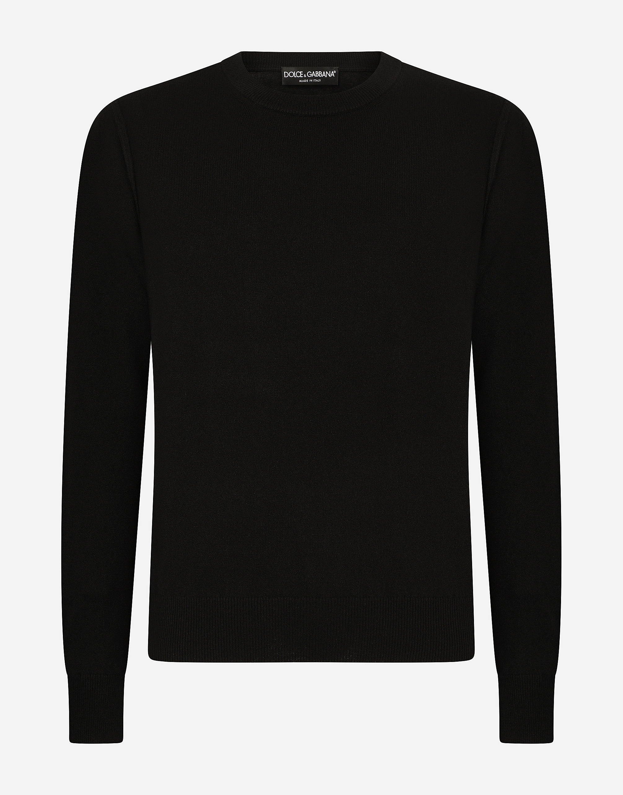 Cashmere round-neck sweater in Black