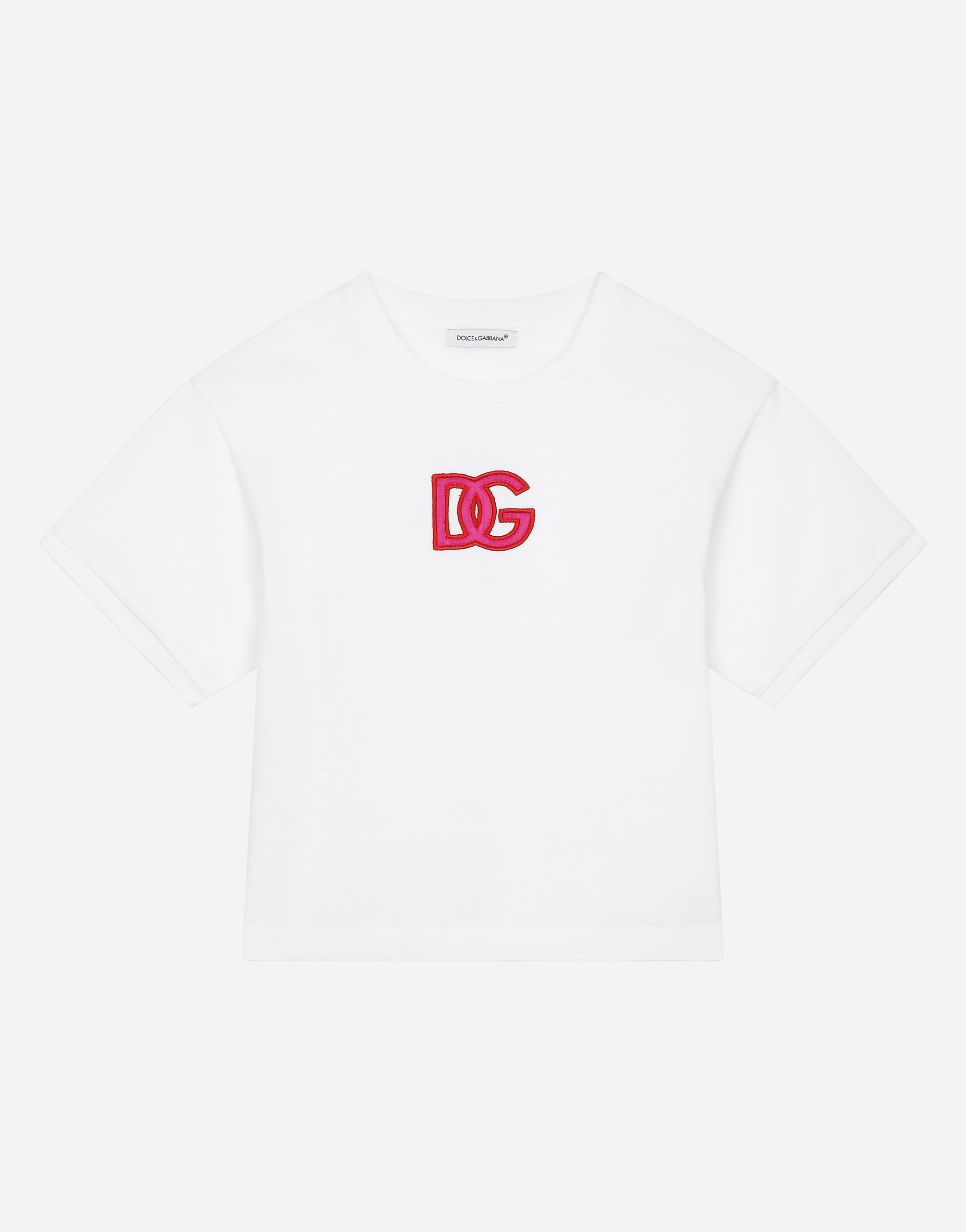Jersey T-shirt with DG logo patch in White