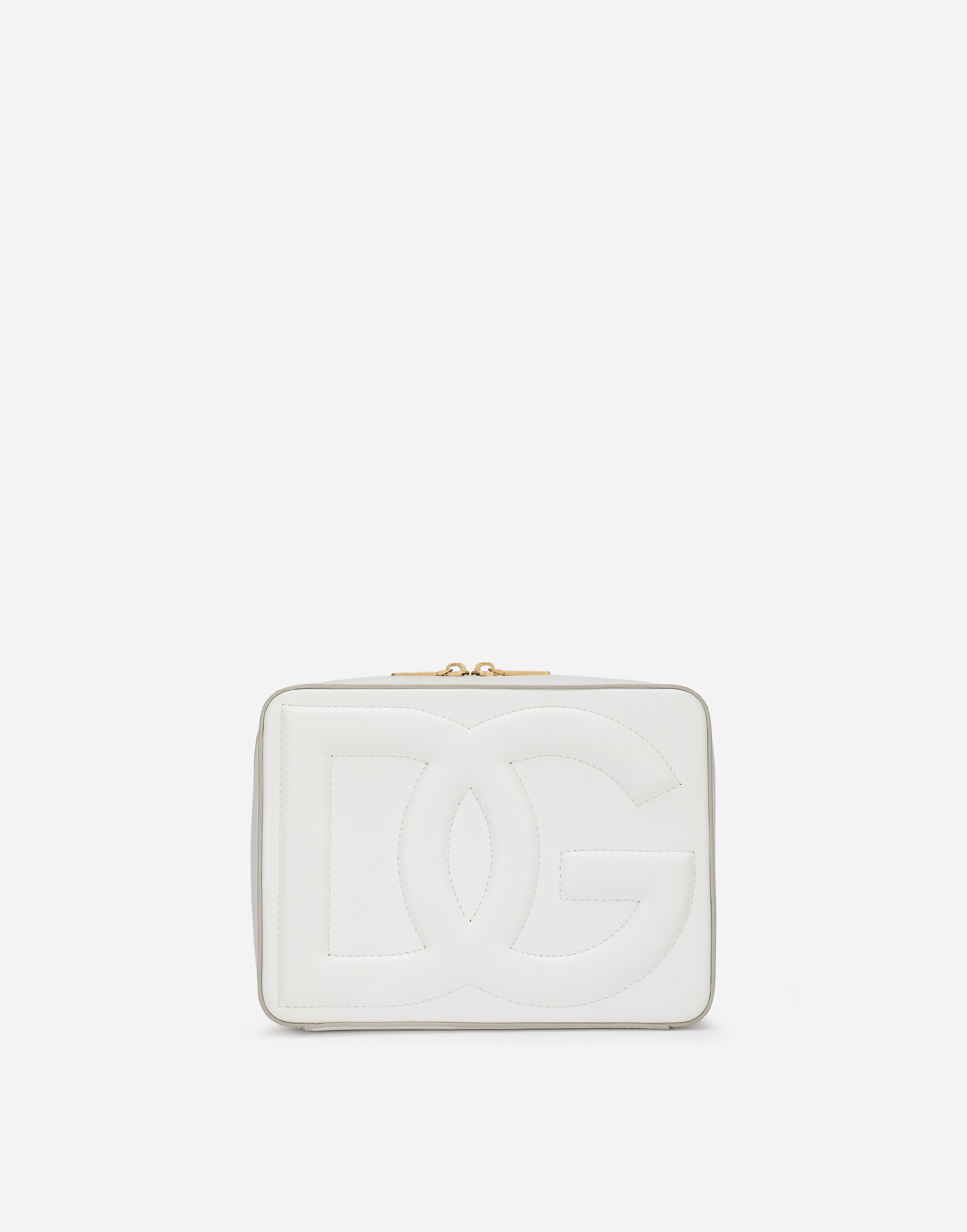 Medium calfskin DG Logo camera bag in White