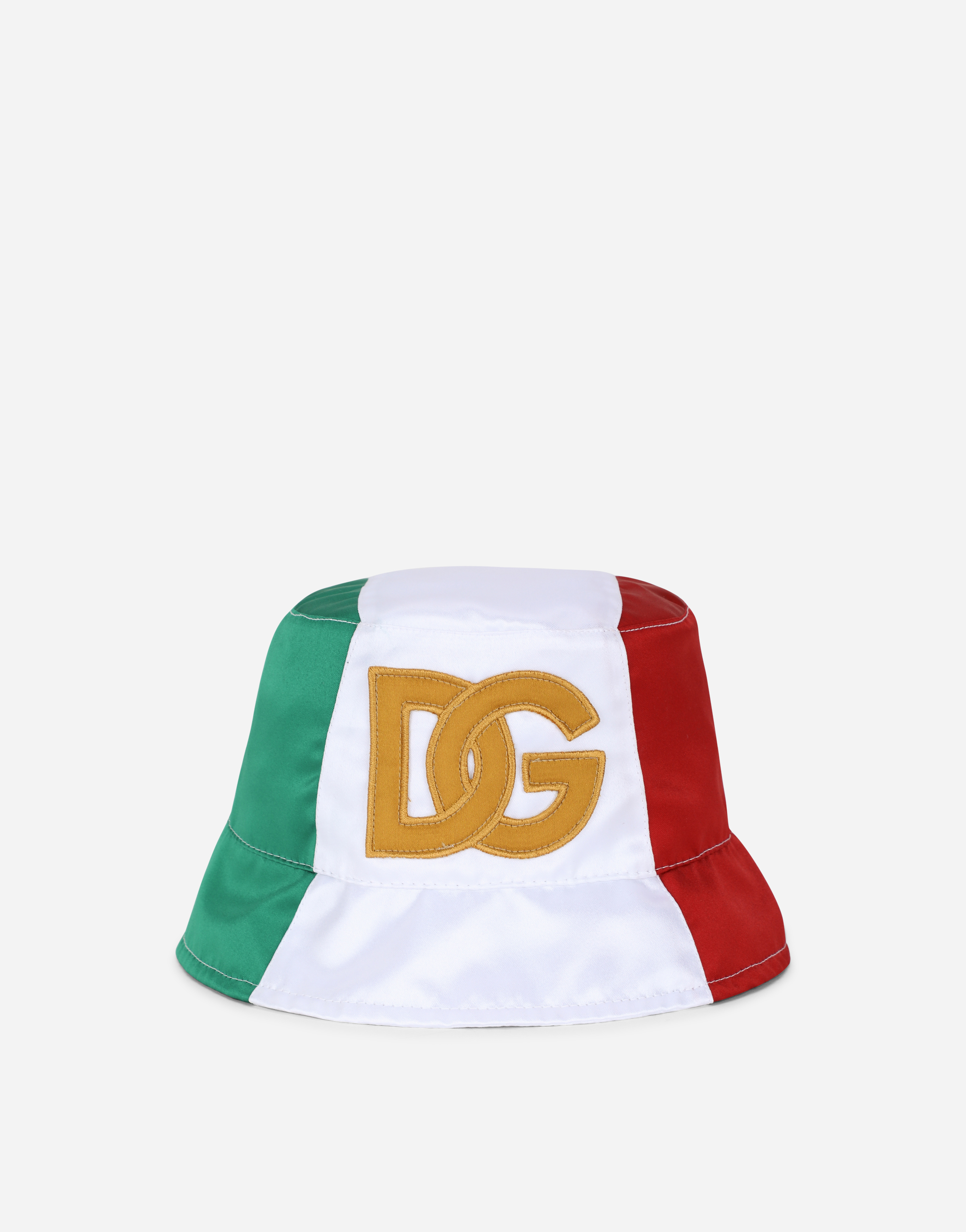Satin bucket hat with DG logo patch in Multicolor