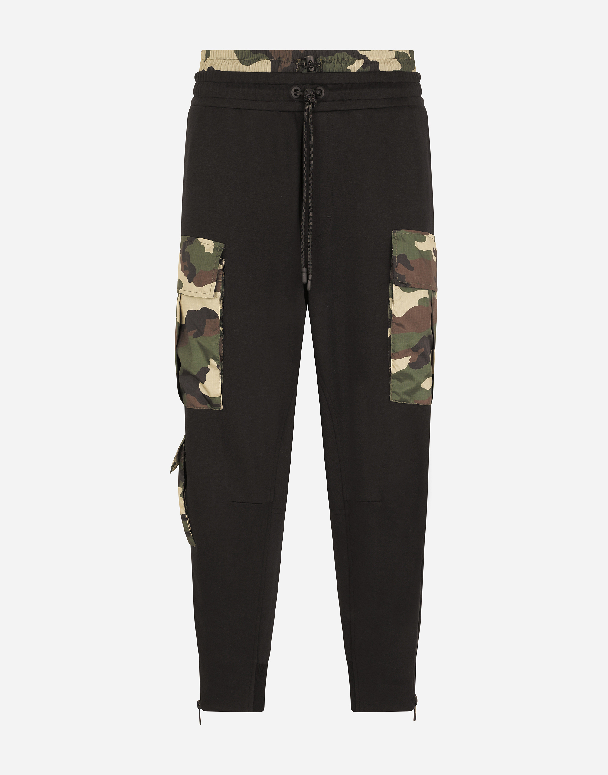 Jogging pants with camouflage-print details in Multicolor