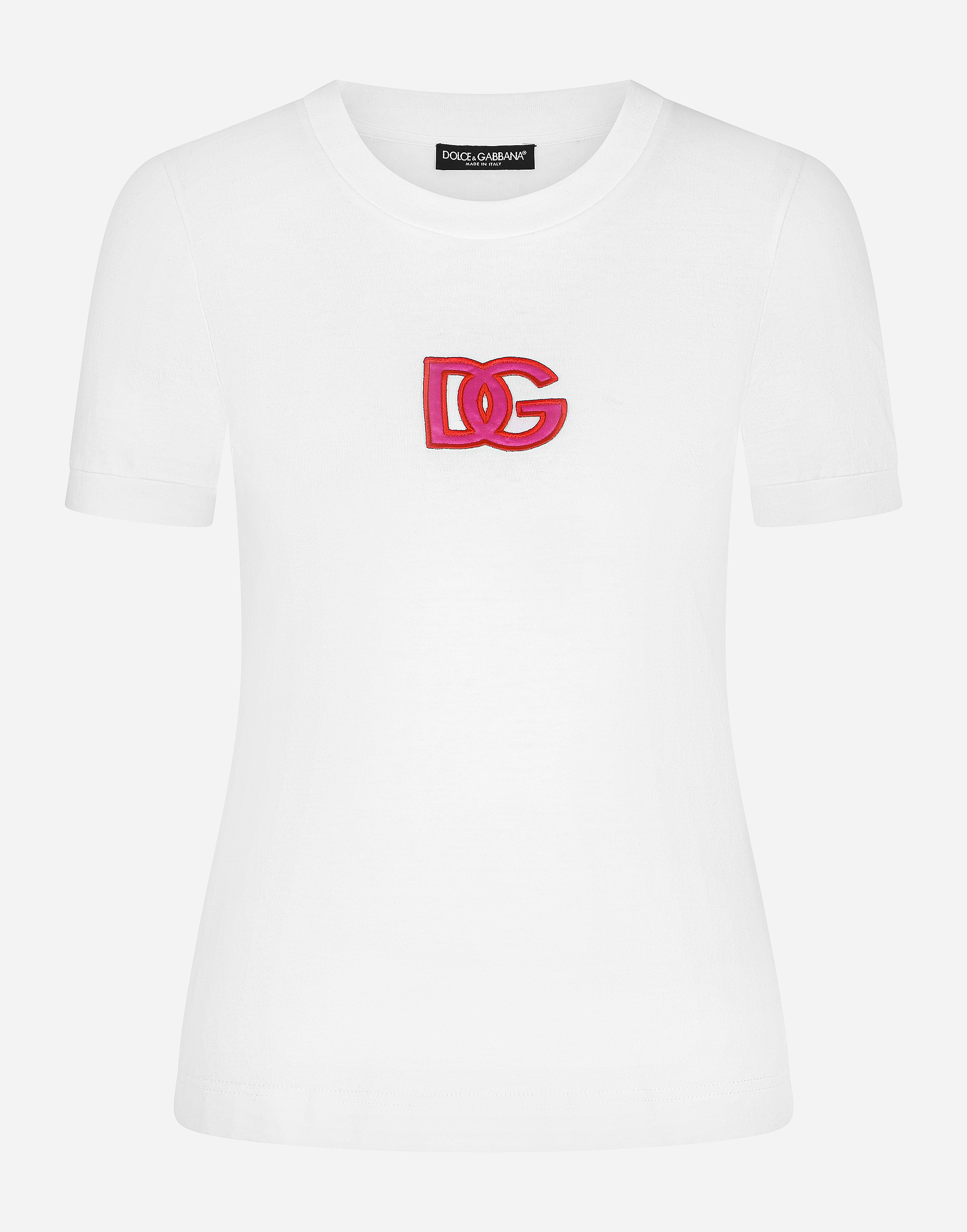 Jersey T-shirt with DG patch in White