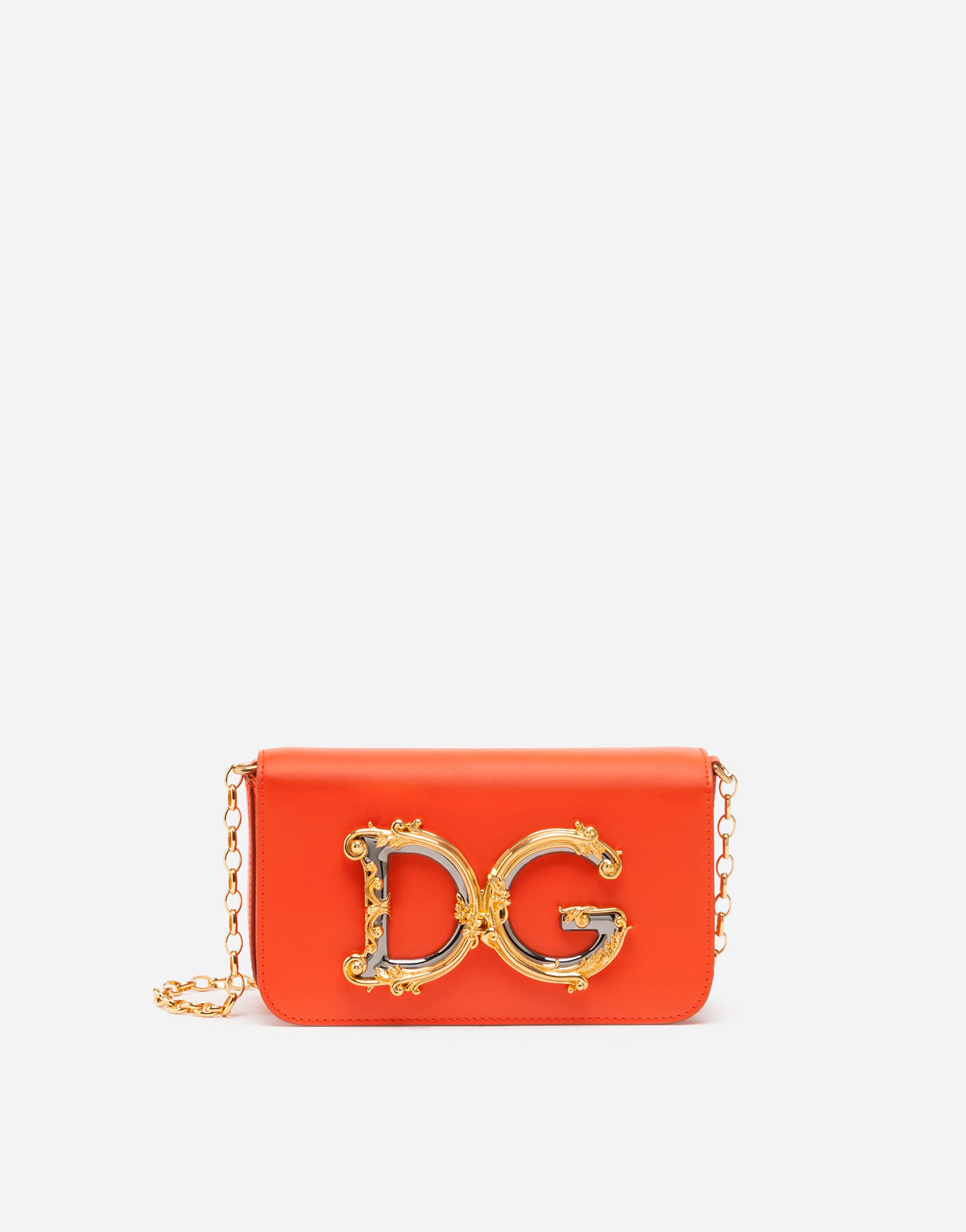 DG Girls clutch in calfskin in Orange