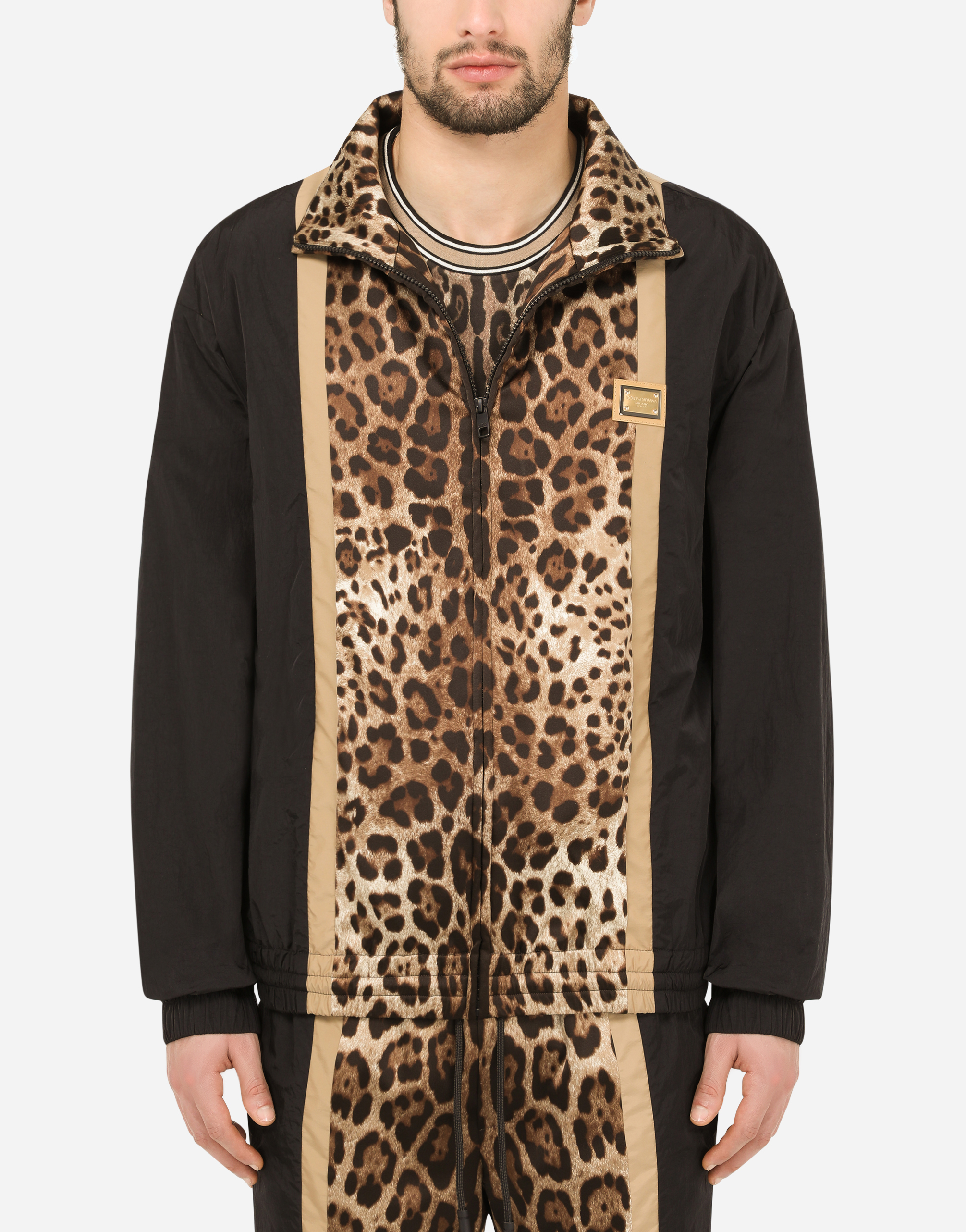 Dolce & Gabbana Sweatshirt With Leopard-print Inserts In Animal Print