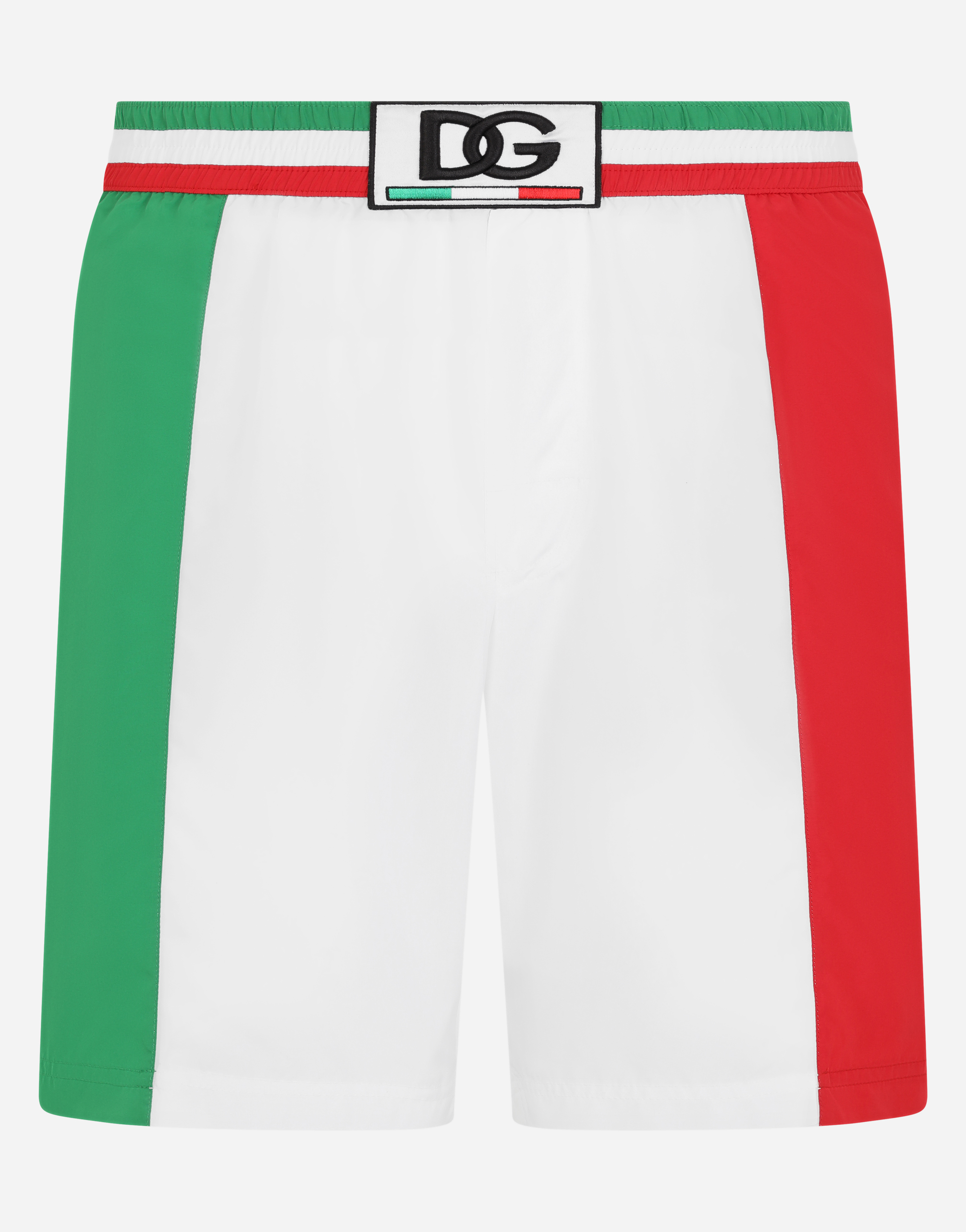 Mid-length swim trunks with Italy DG logo in Multicolor