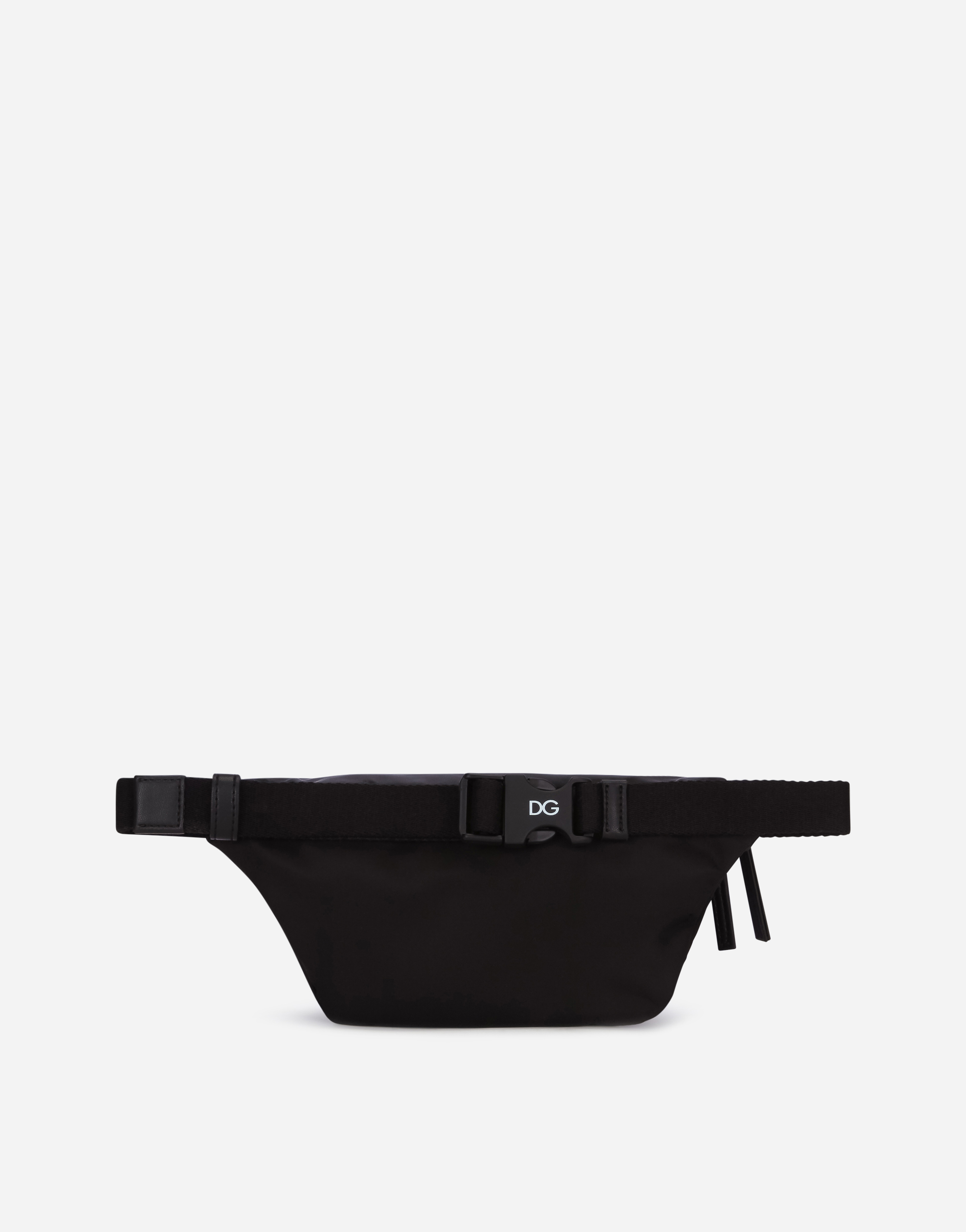 Shop Dolce & Gabbana Nylon Pocket Bag With Rubberized Logo In Black