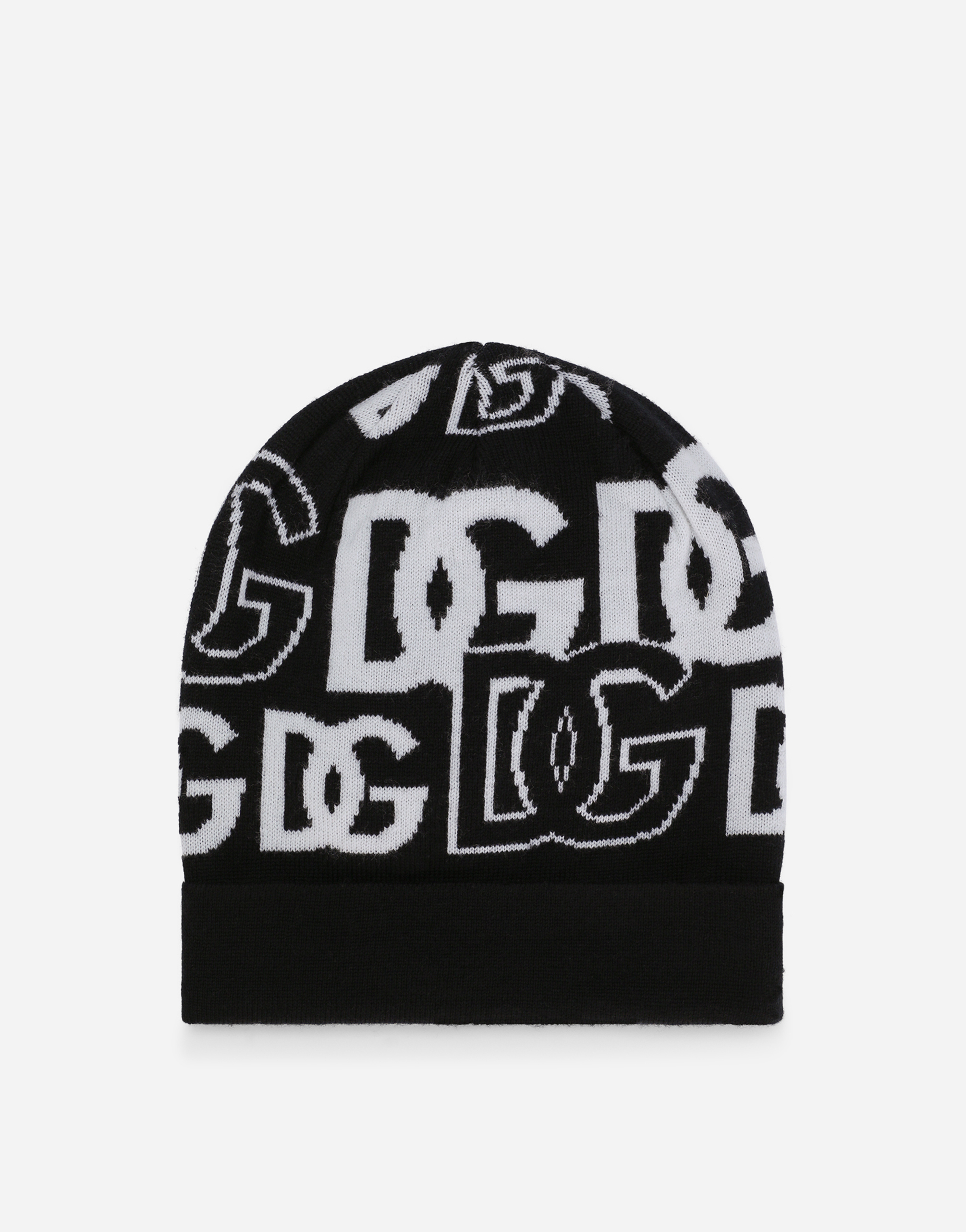 Knit hat with jacquard DG logo in Multicolor