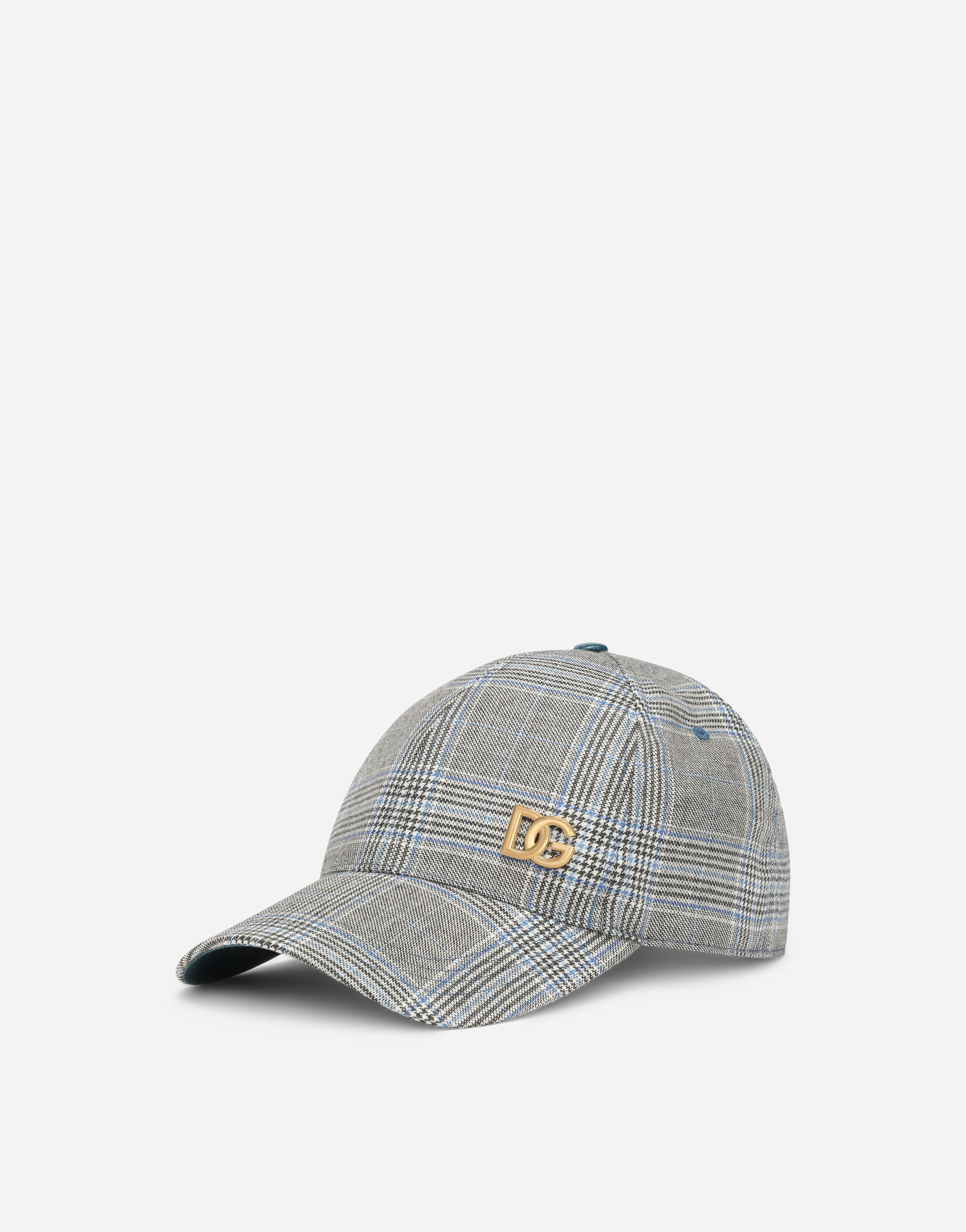 Checked wool baseball cap with DG logo in Multicolor