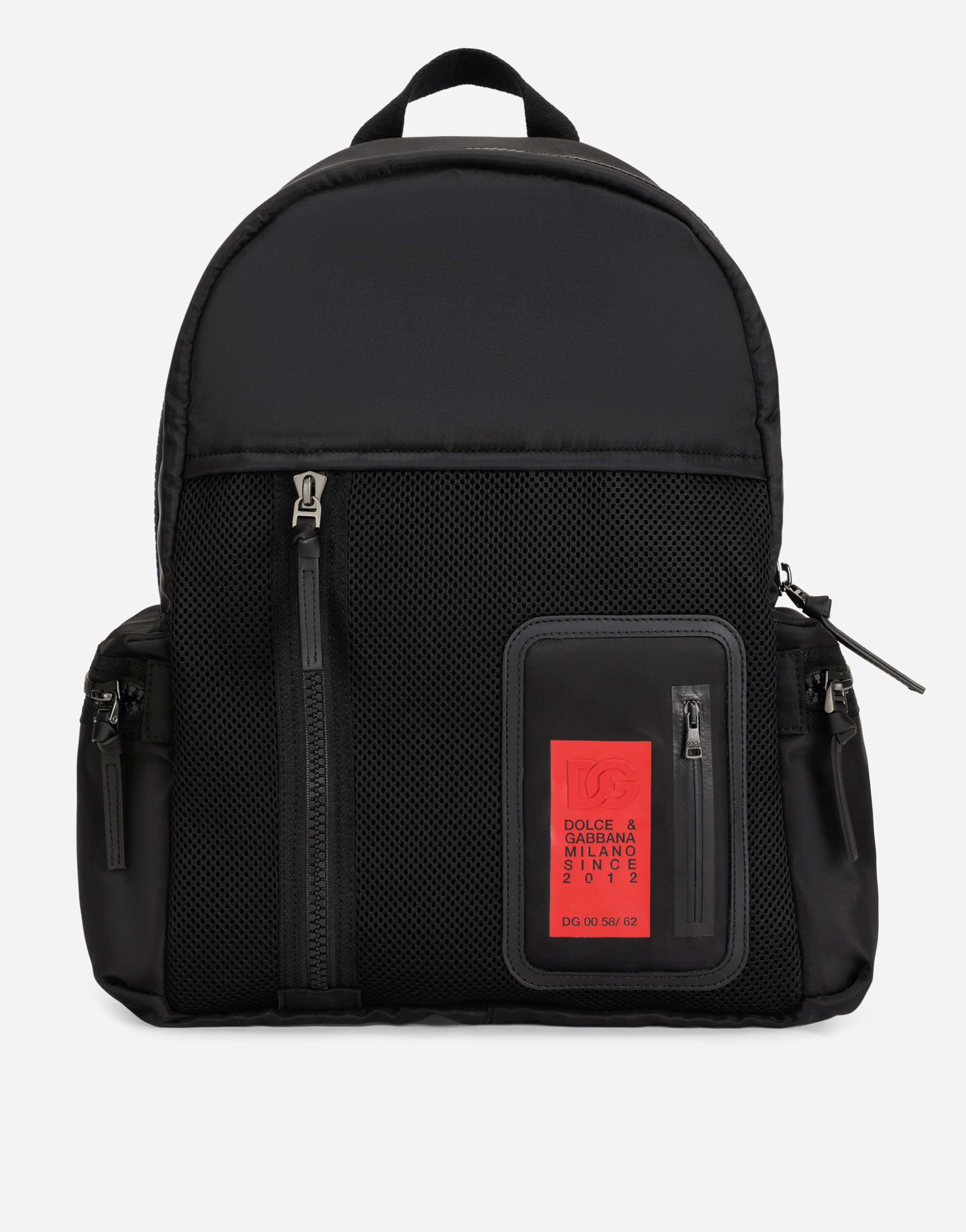 Nylon backpack with Dolce&Gabbana logo in Black