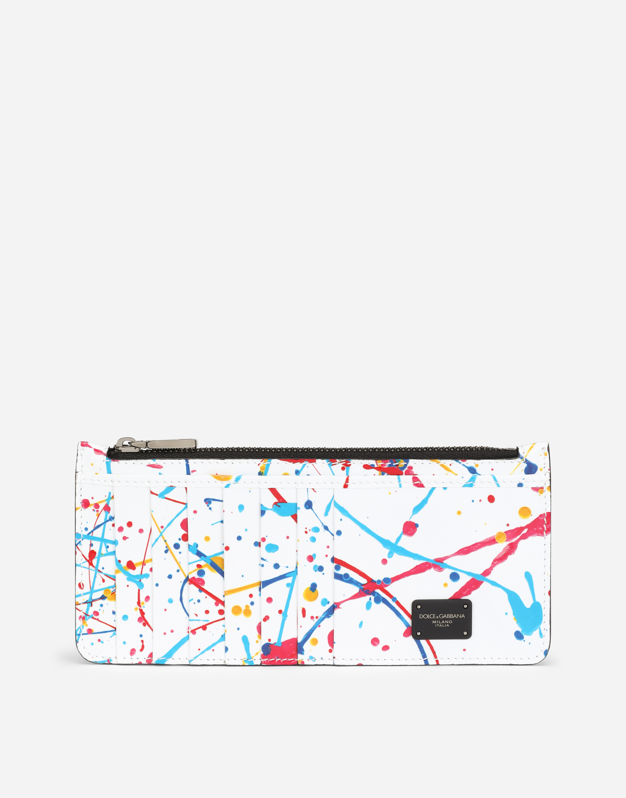 Printed card holder with zipper in Multicolor