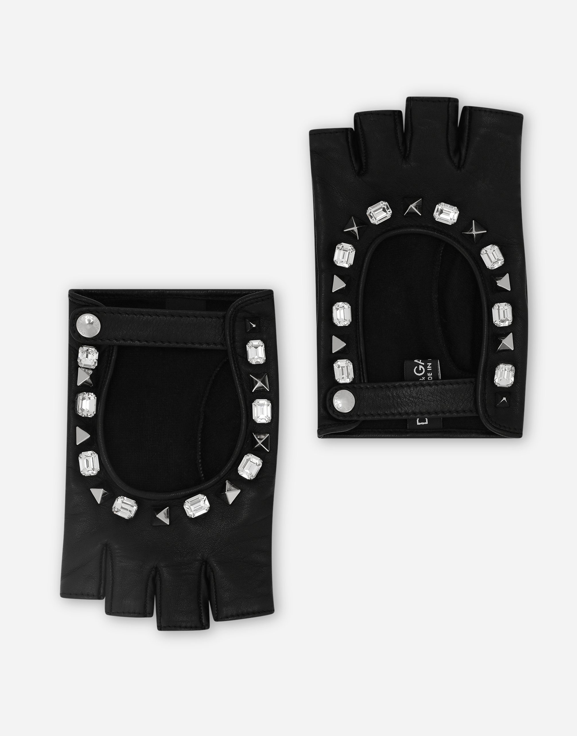 Nappa leather gloves with embellishment in Multicolor