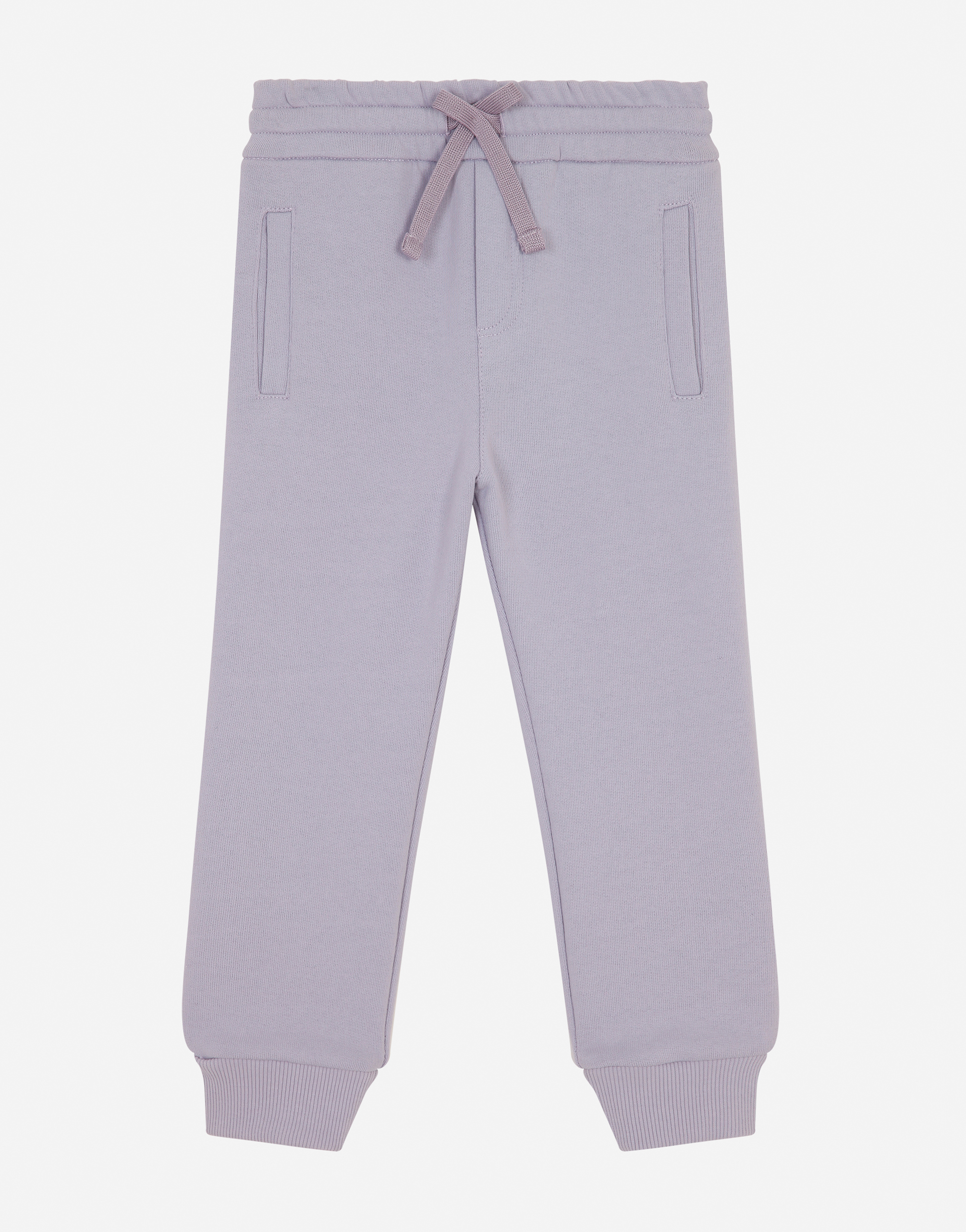 Jersey jogging pants with plate in Wisteria