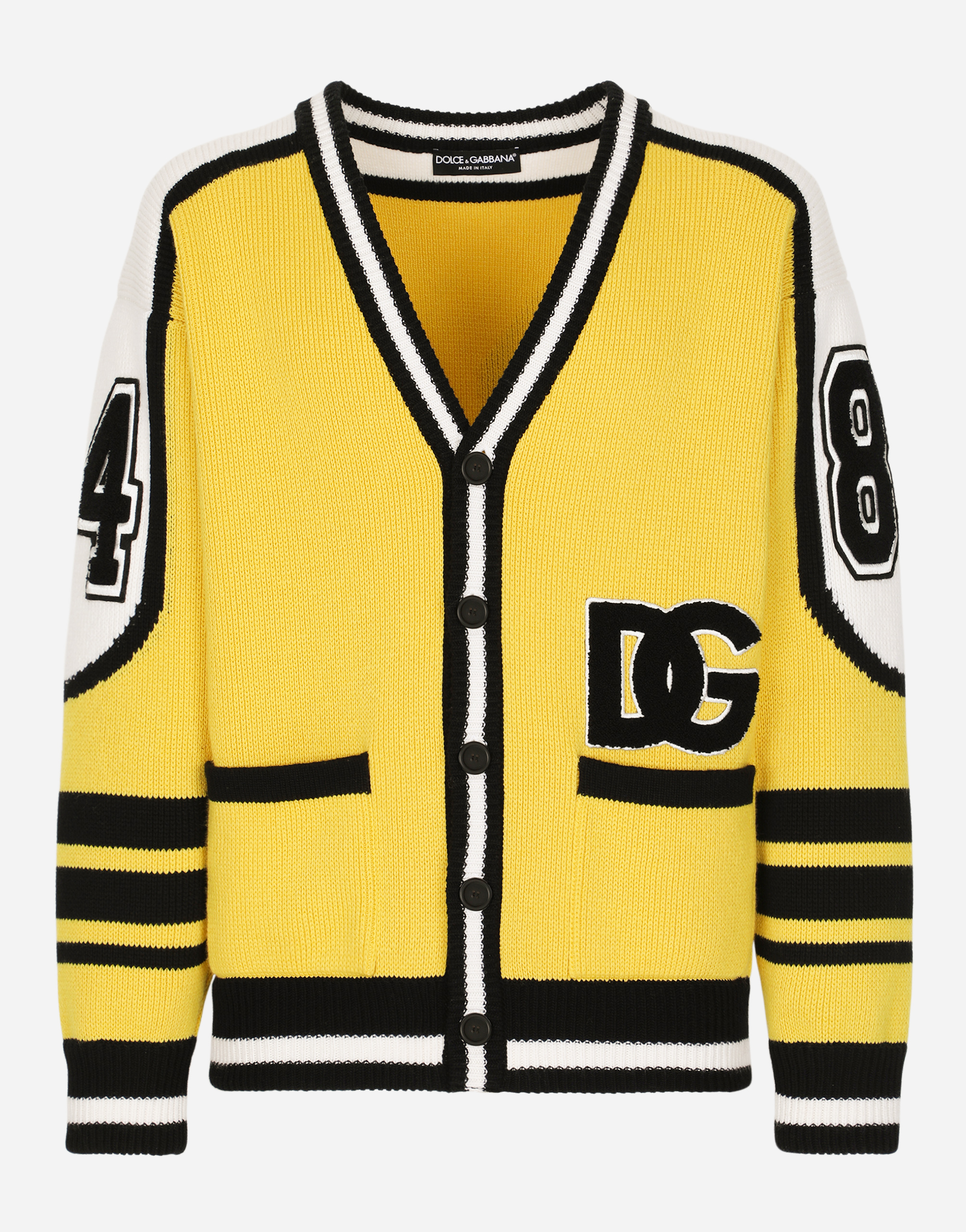 DOLCE & GABBANA WOOL CARDIGAN WITH PATCH