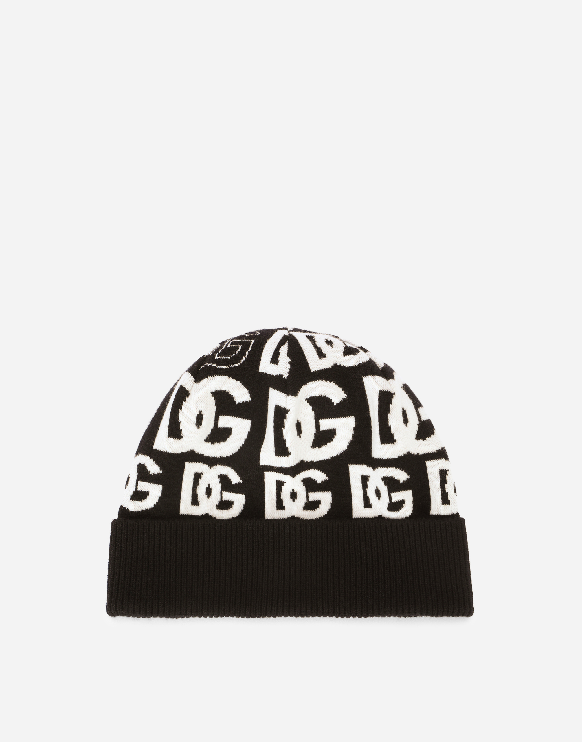Knit cashmere jacquard hat with DG logo in Multicolor